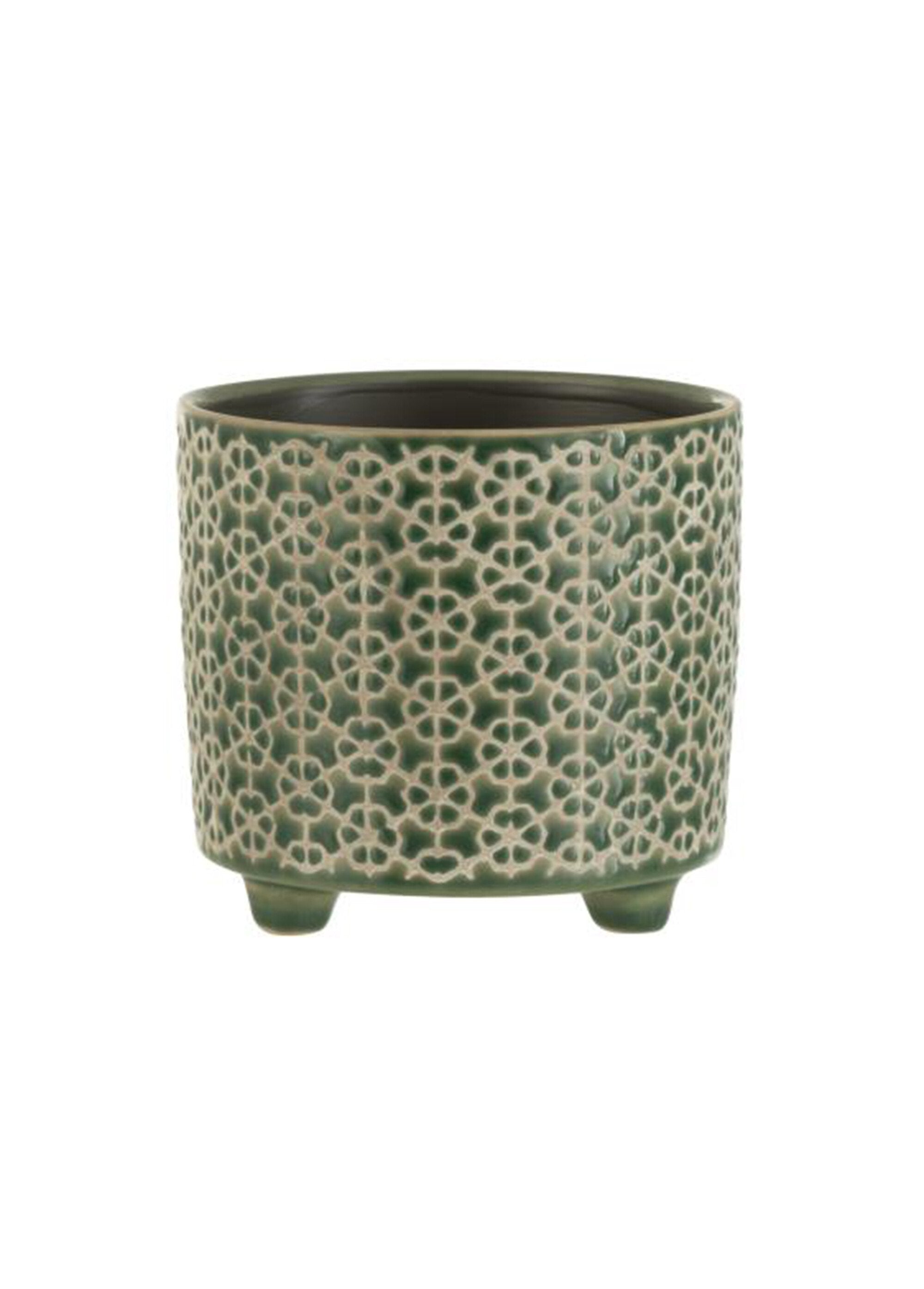 Cache-pot_céramique_trépied_motif_floral_Vert_FA1_slim