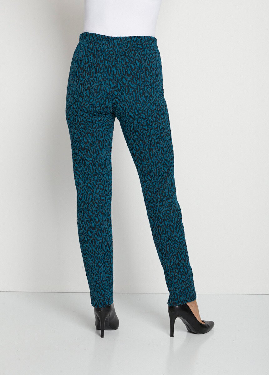 Legging_taille_élastiquée_jersey_extensible_Jacquard_lagon_et_noir_DO1_slim