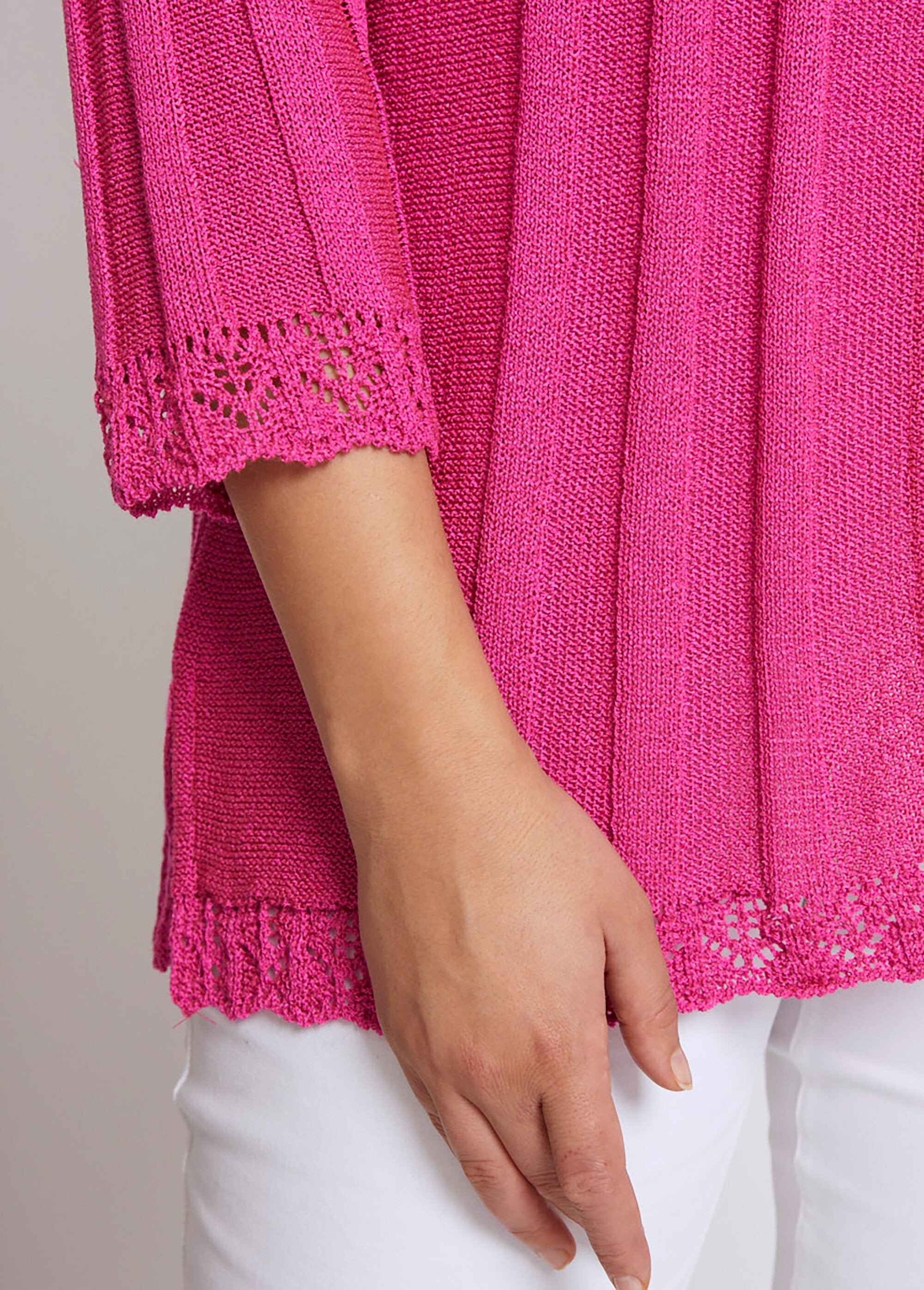 Cardigan_boutonnée_long_ajouré_Fuchsia_DE1_curvy