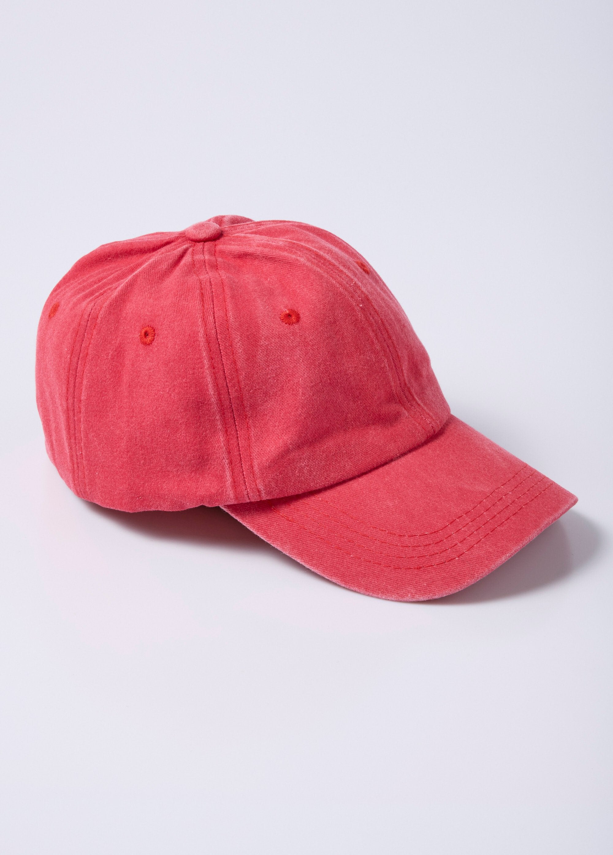 Casquette_homme_en_toile_denim_colorée_Rouge_FA1_slim