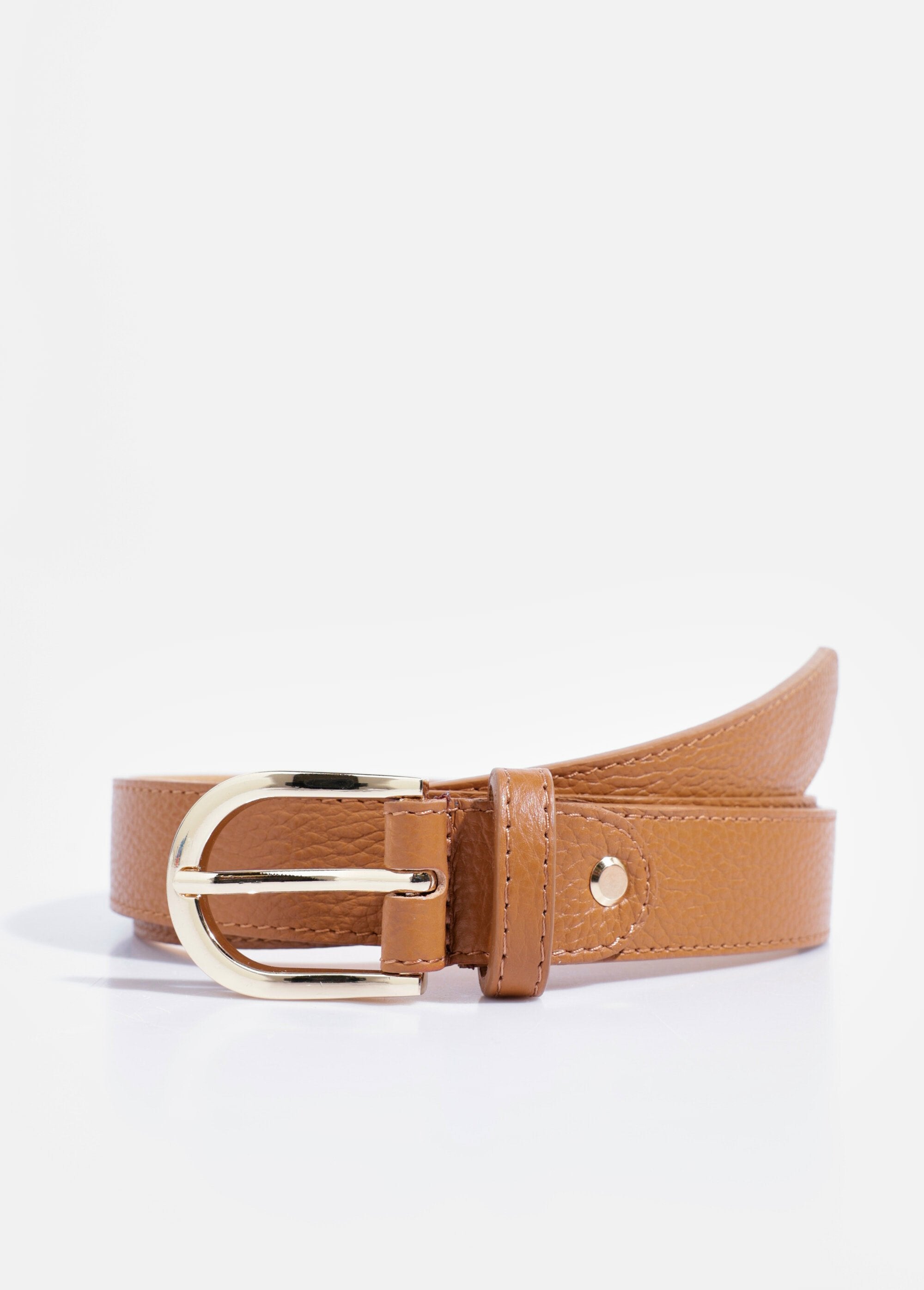 Ceinture_en_cuir_grainé_boucle_métal_Camel_FA1_slim