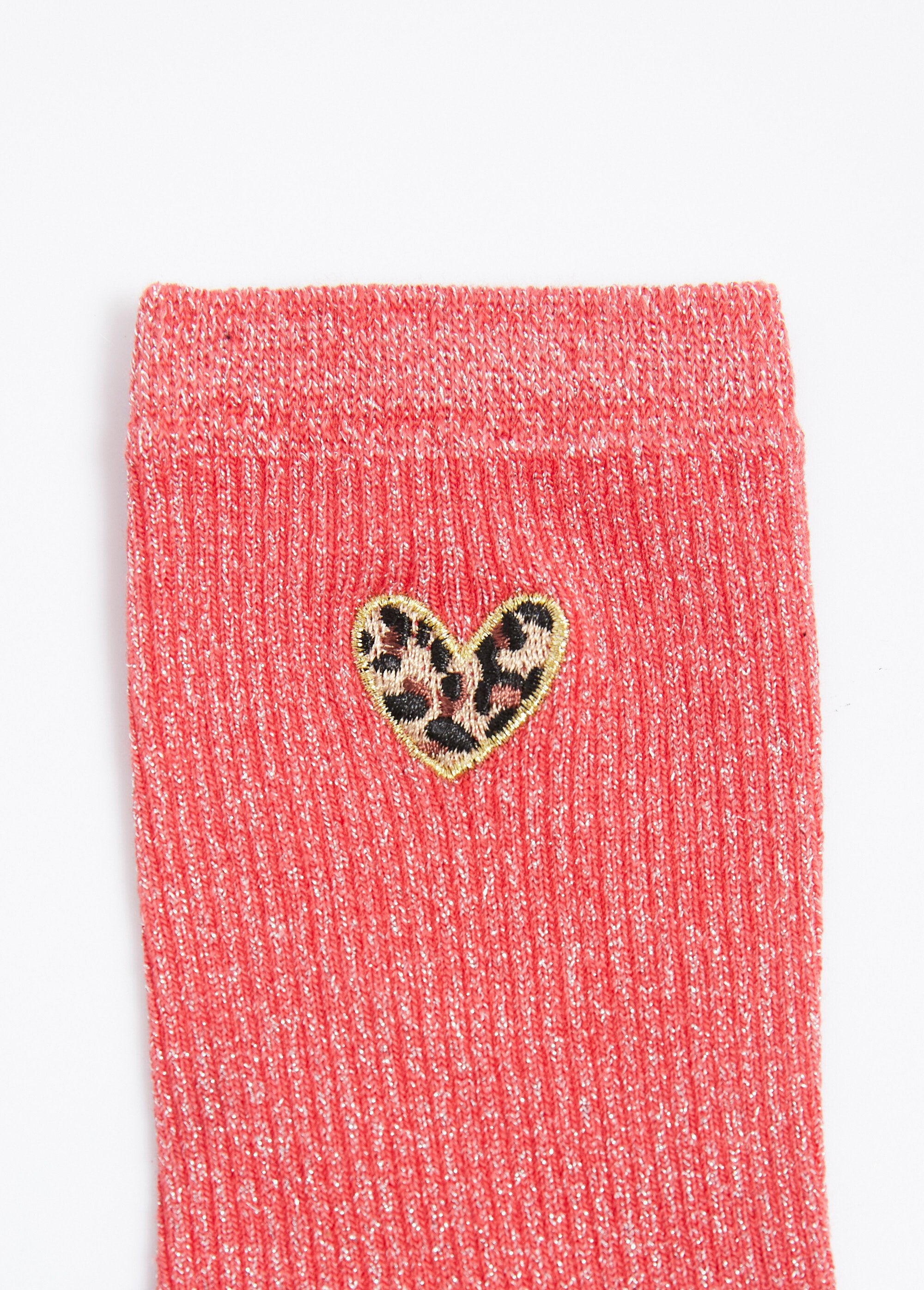 Chaussettes_fines_côtes_motif_coeur_léopard_Rouge_DE2_slim