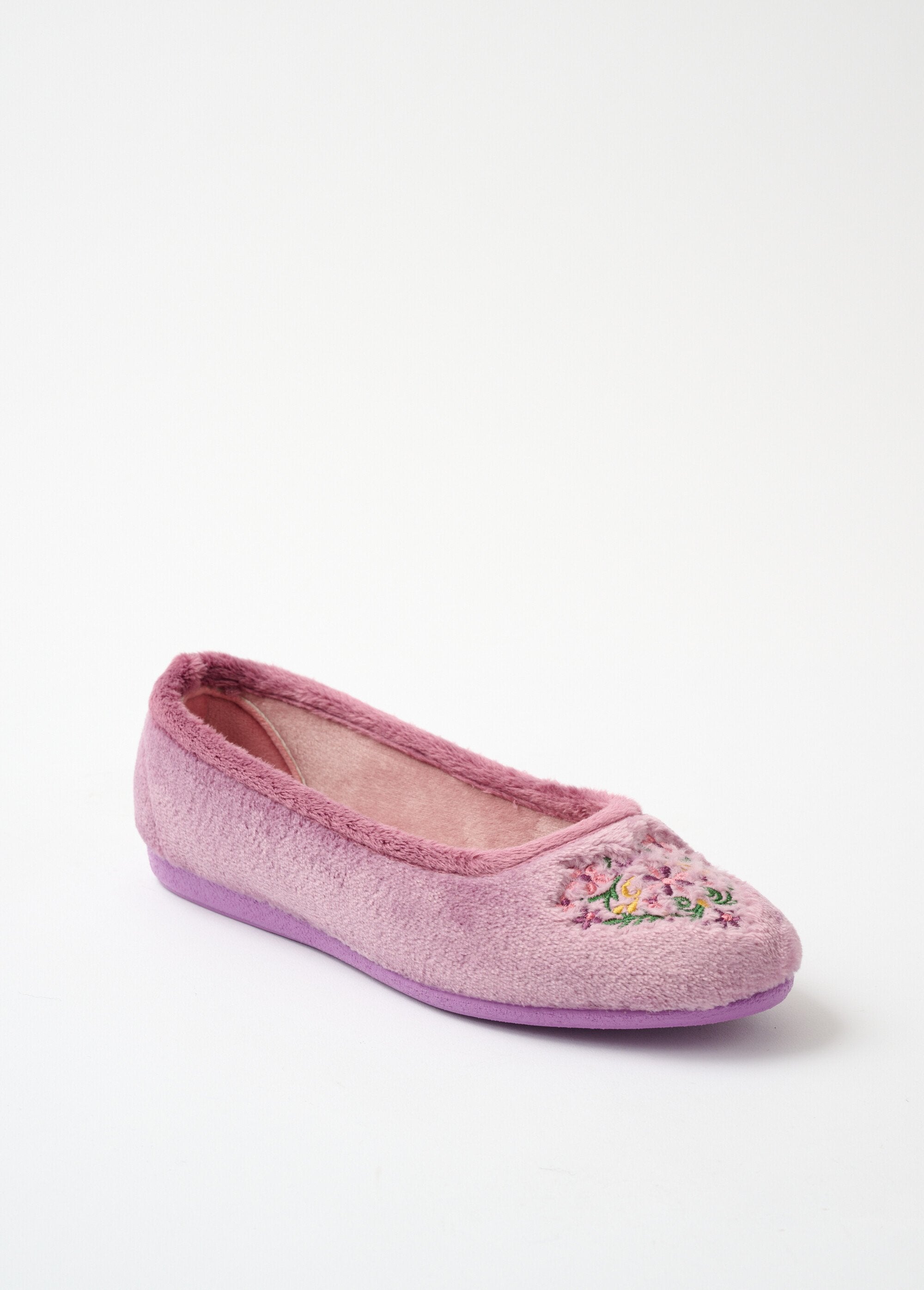 Chaussons_ballerine_peluche_largeur_confort_Rose_FA1_slim