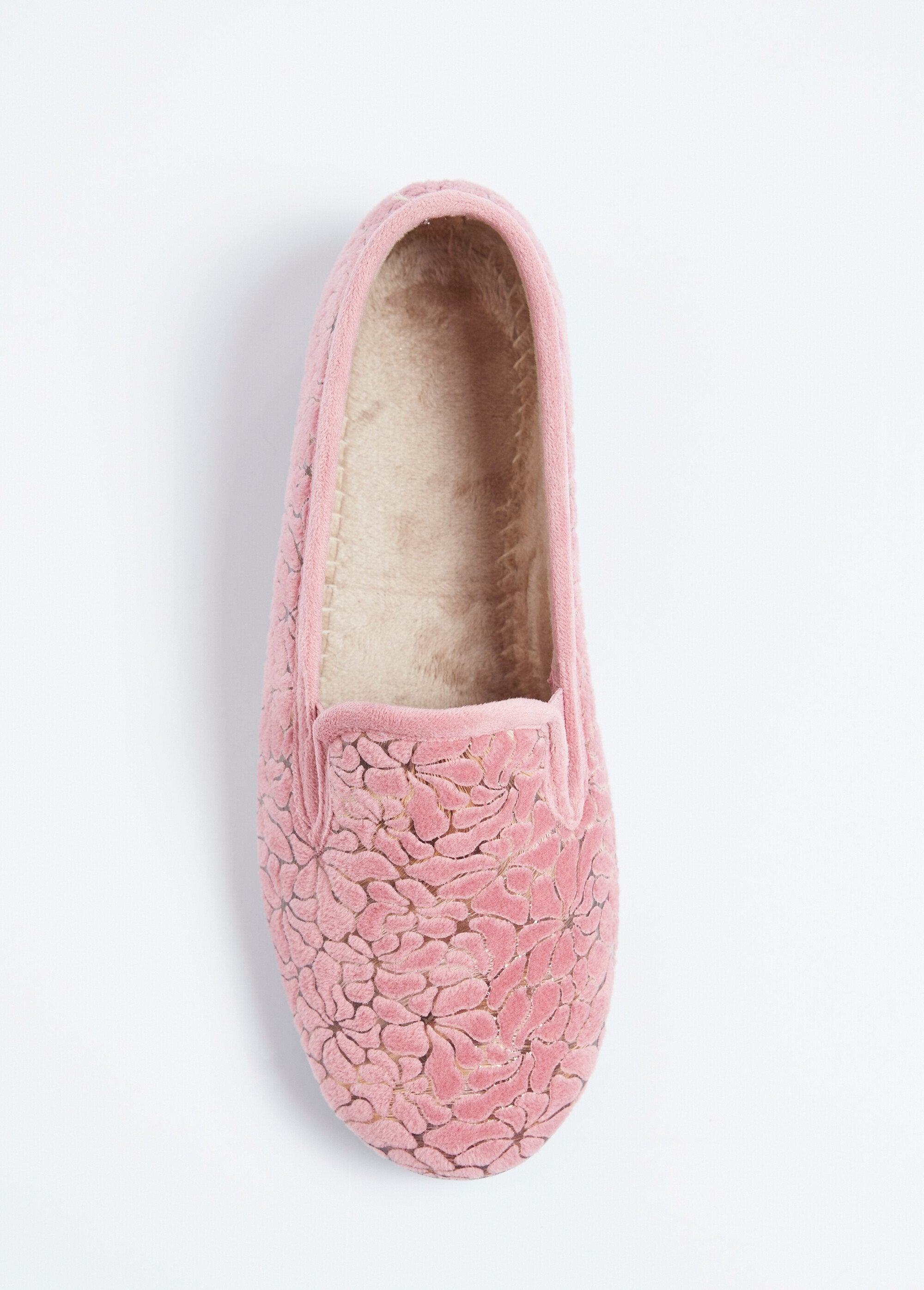 Chaussons_élastiqués_grande_largeur_intérieur_duveteux_Rose_OV1_slim
