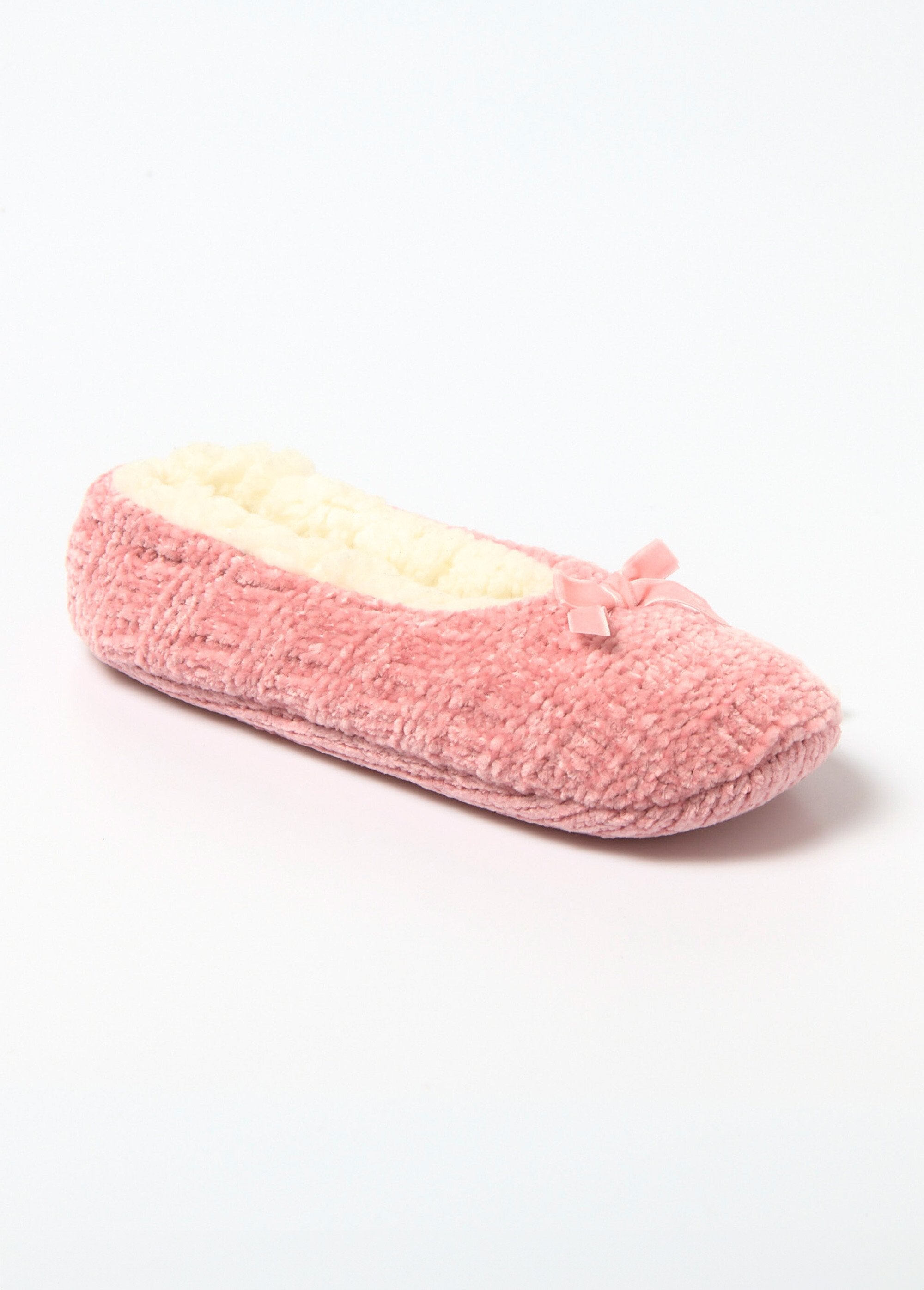 Chaussons_fourrés_en_maille_peluche_Rose_FA1_slim