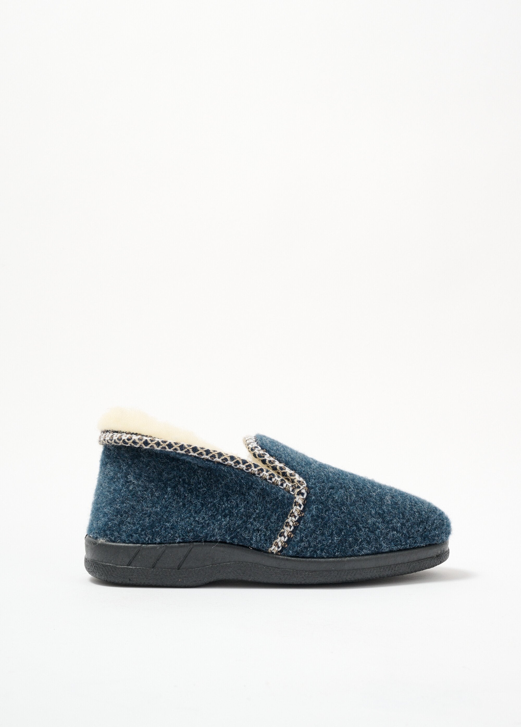 Gemengde_wol_gevulde_pantoffels_comfort_breedte_Marine_DR1_slim