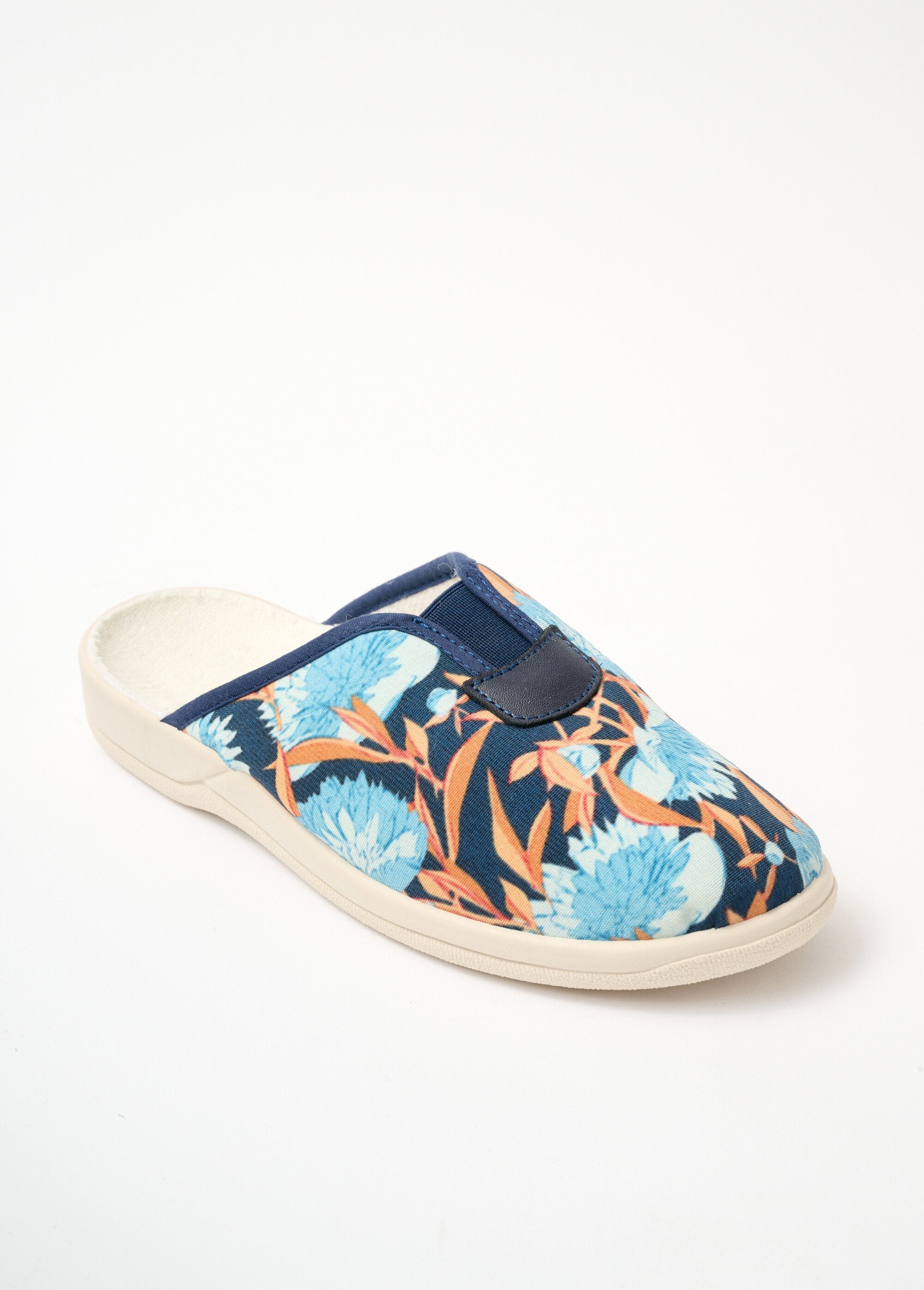 Chaussons_mules_grande_largeur_fleuris_Marine_FA1_slim