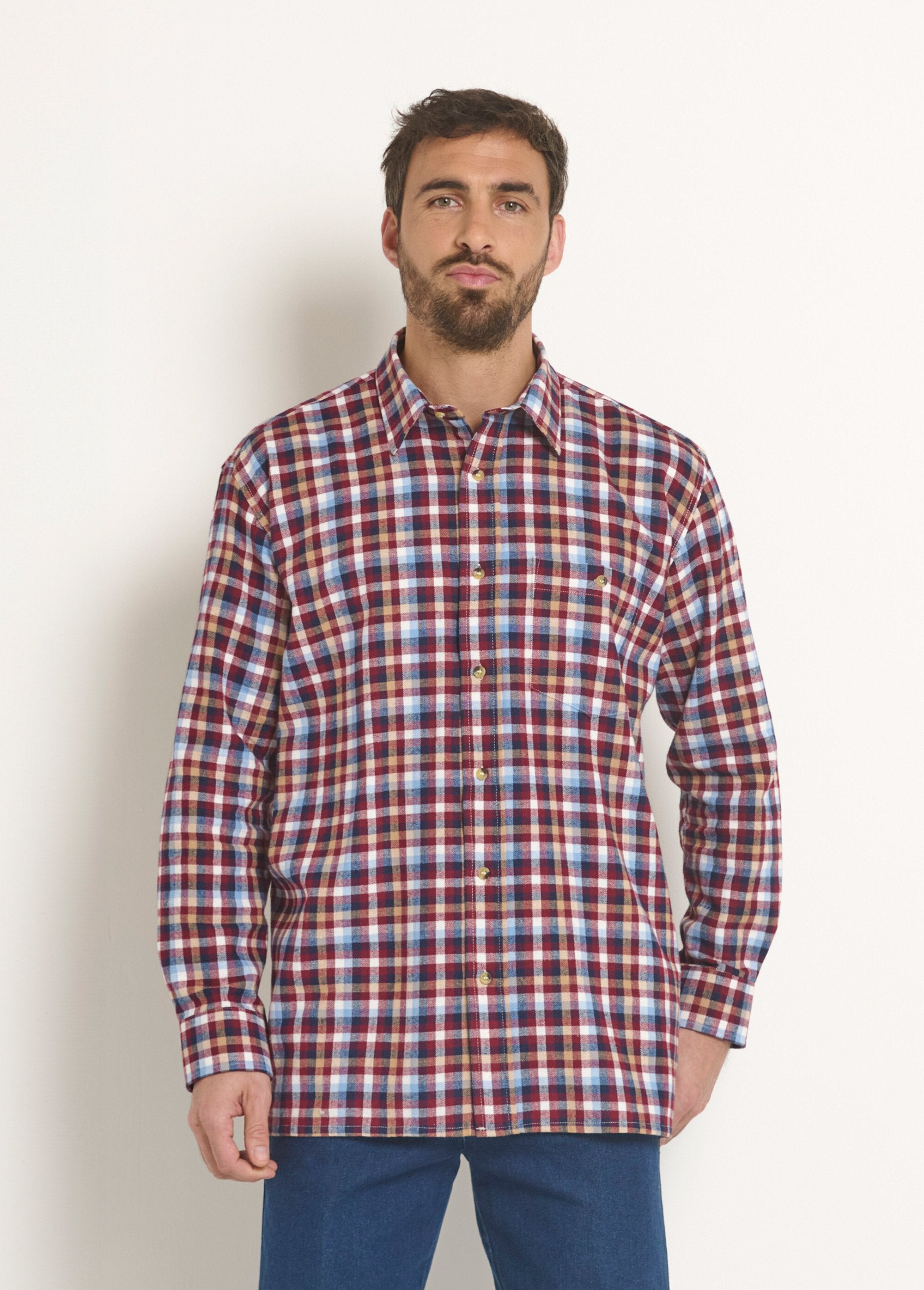 Chemise_à_carreaux_en_flanelle_chaude_Carreaux_bordeaux_FA1_slim