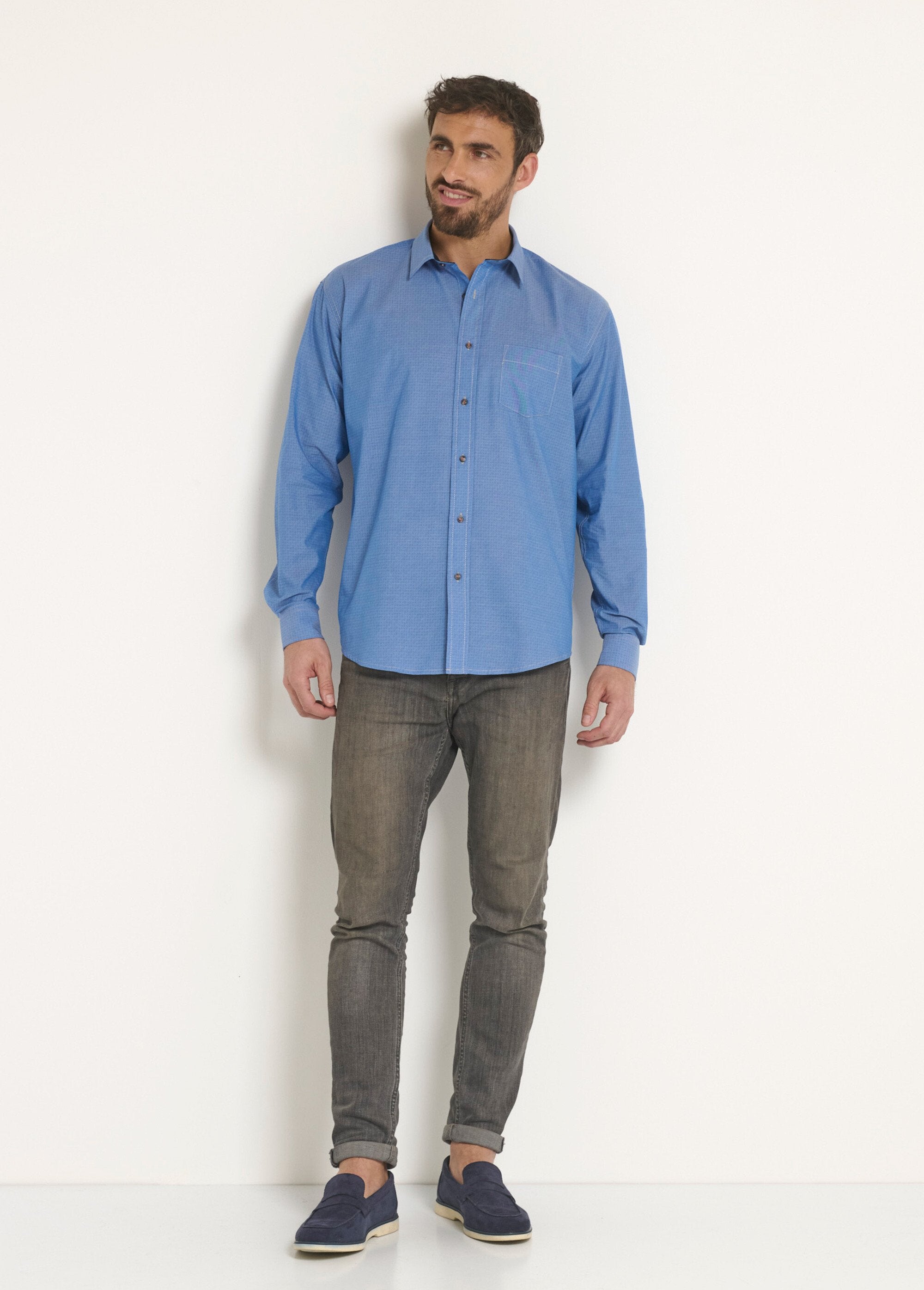 Katoenen_overhemd_in_bedrukt_chambray_Bleu_SF1_slim