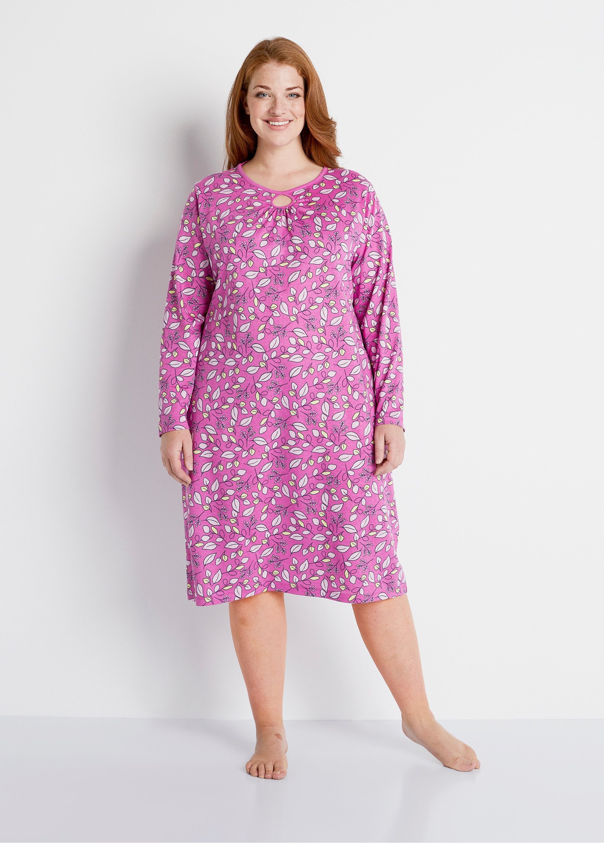 Chemise_de_nuit_imprimé_végétal_Rose_FA1_curvy