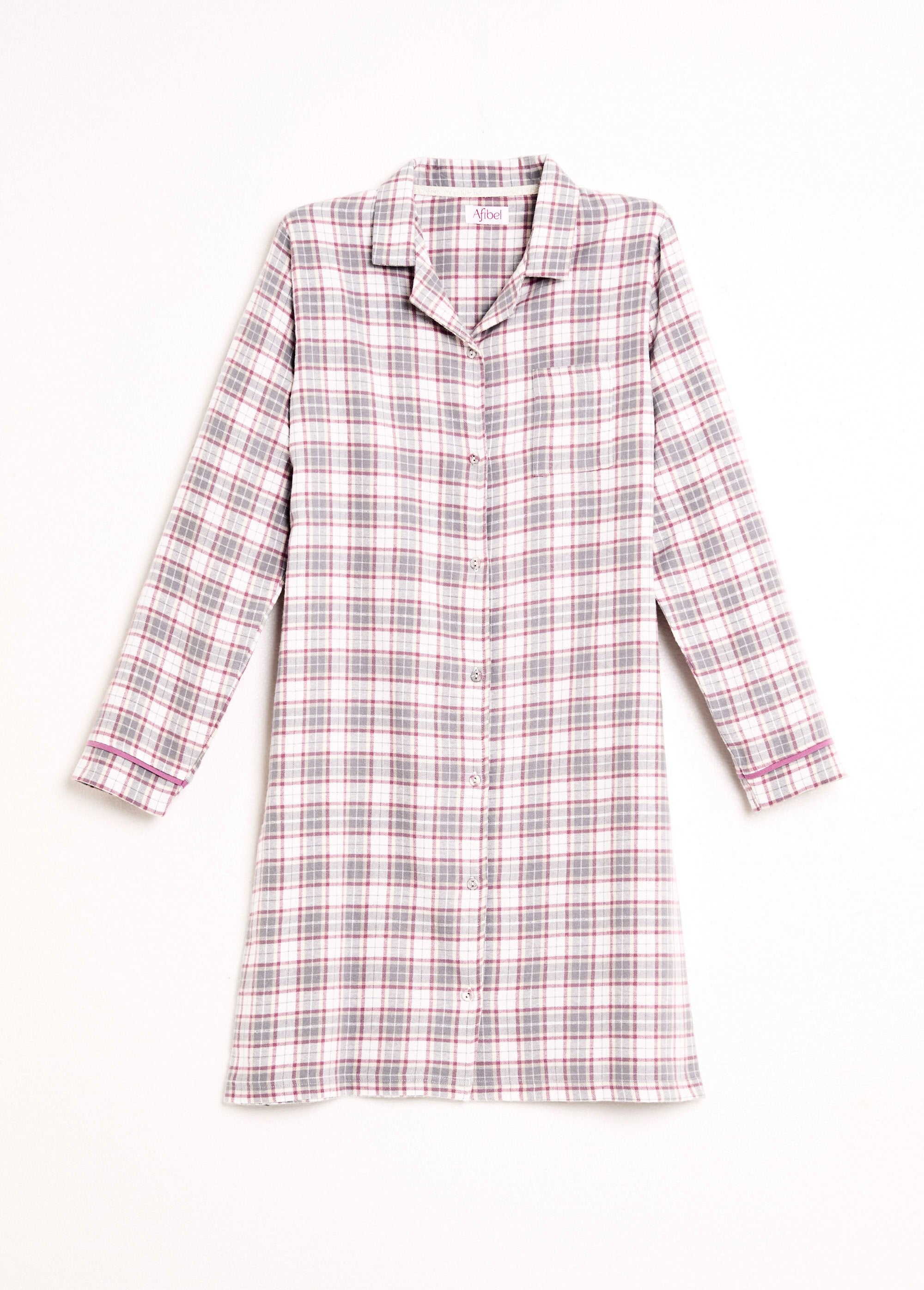 Chemise_de_nuit_liquette_flanelle_carreaux_coton_gratté_Ecossais_gris_AP1_slim
