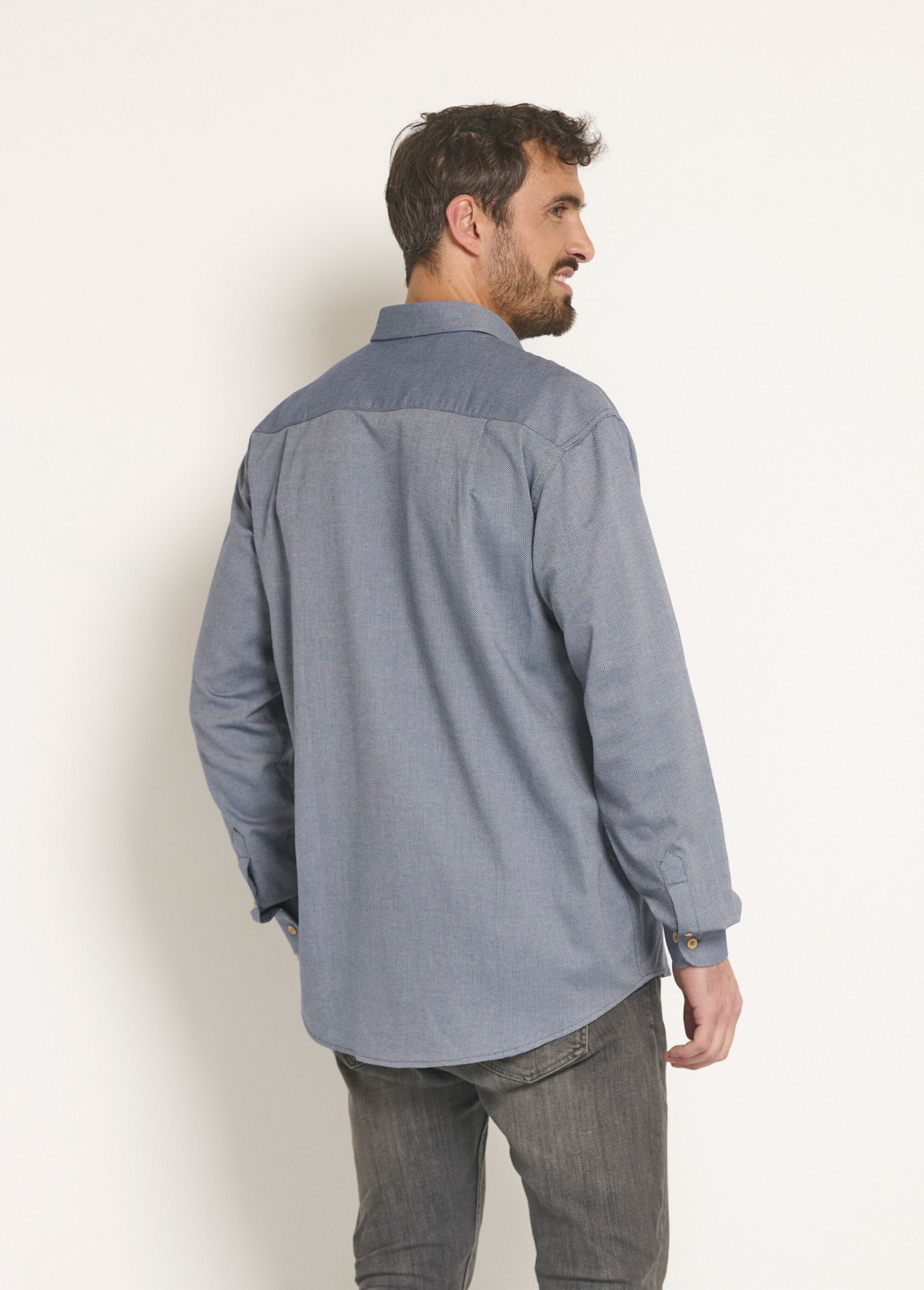 Chemise_manches_longues_coton_reliefé_Bleu_DO1_slim