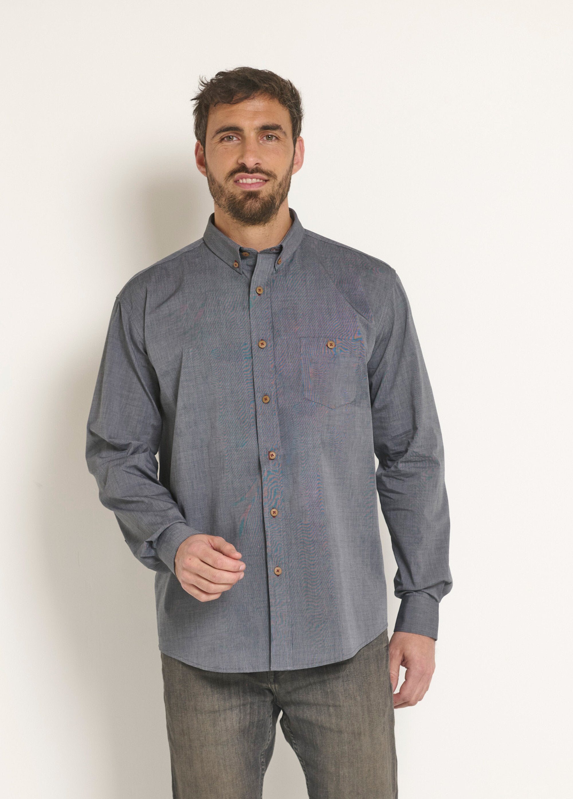 Chemise_manches_longues_en_coton_Gris_FA1_slim