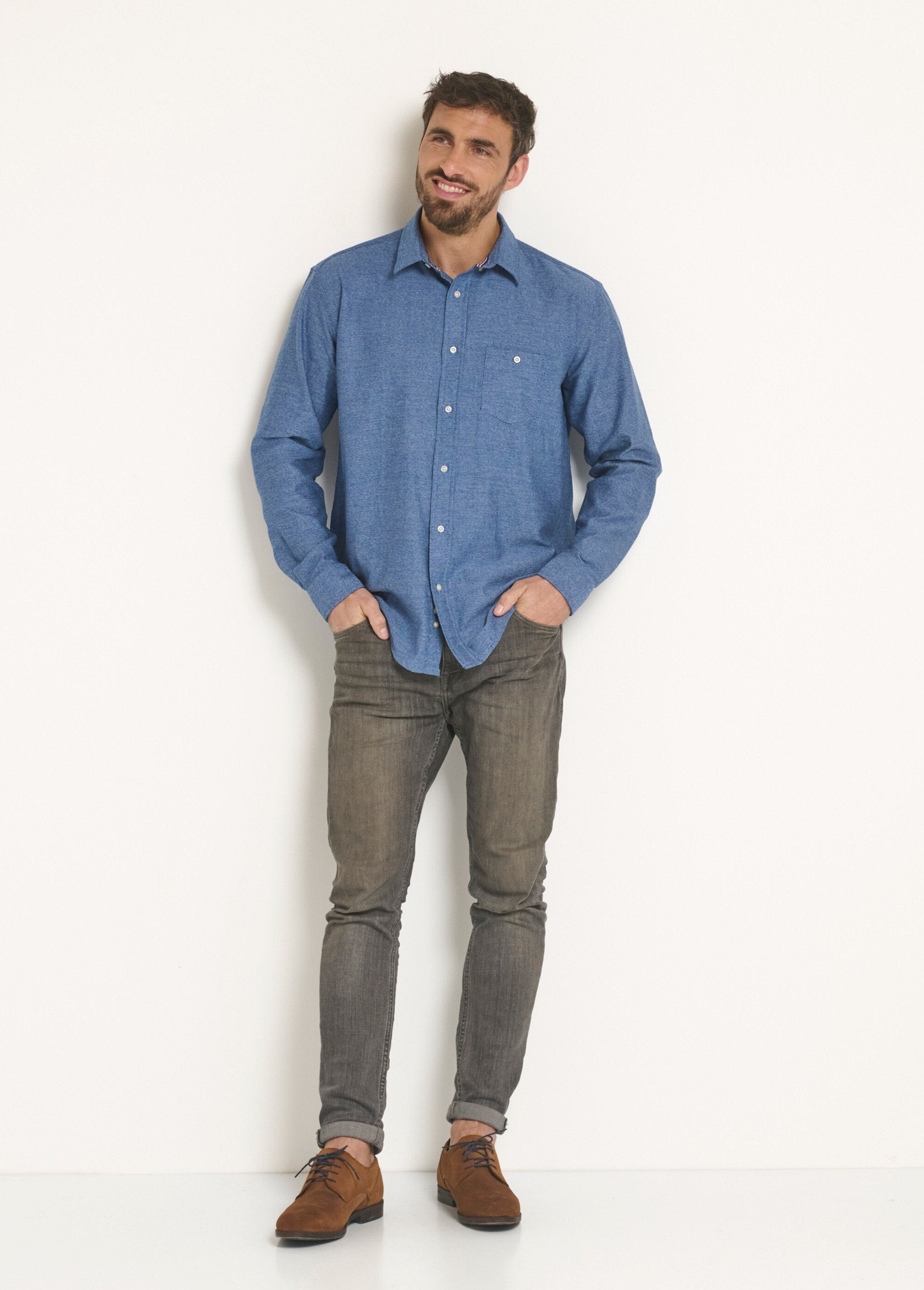 Chemise_manches_longues_poche_boutonnée_Bleu_SF1_slim