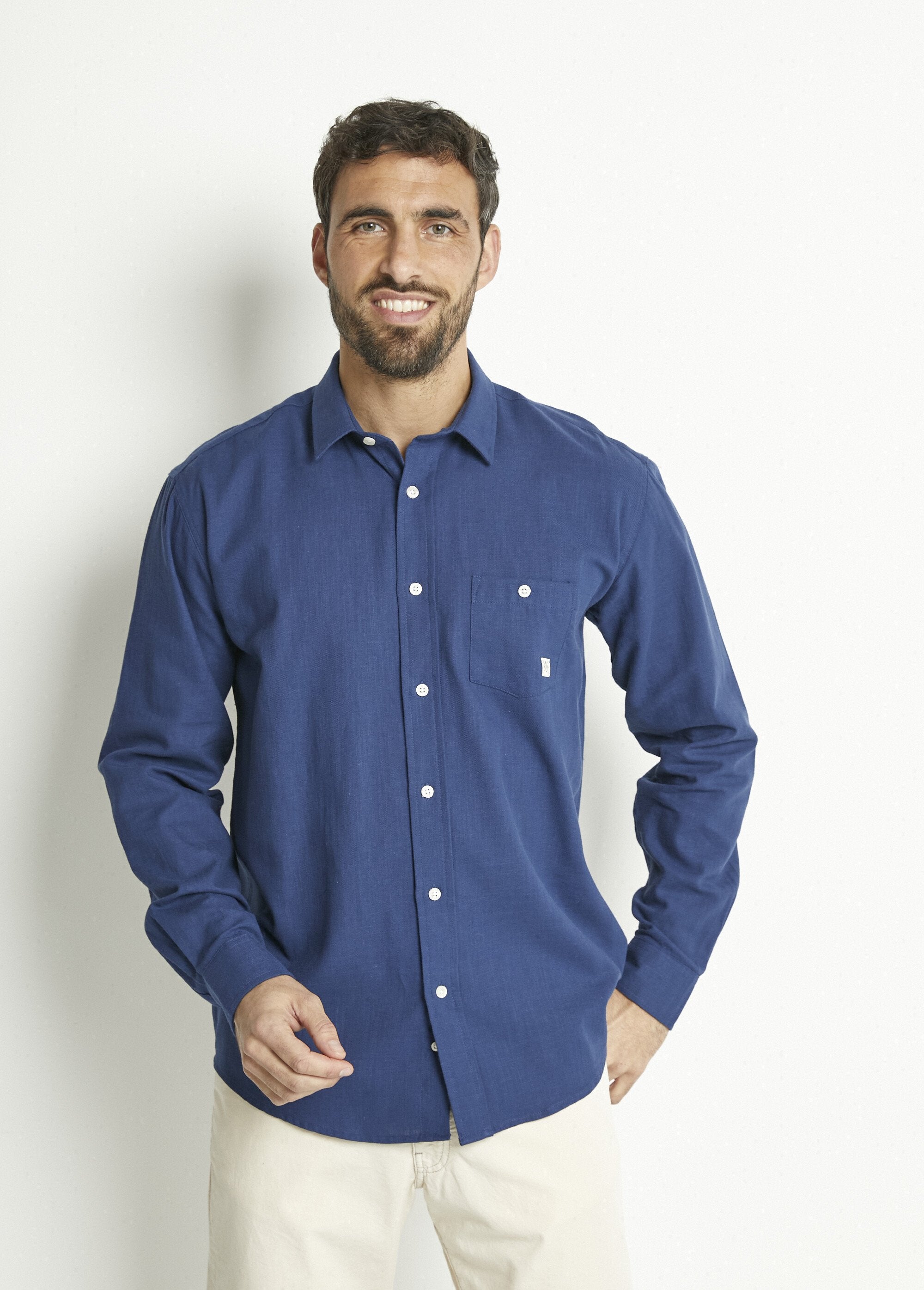 Chemise_manches_longues_uni_ou_carreaux_coton_Bleu_FA1_slim