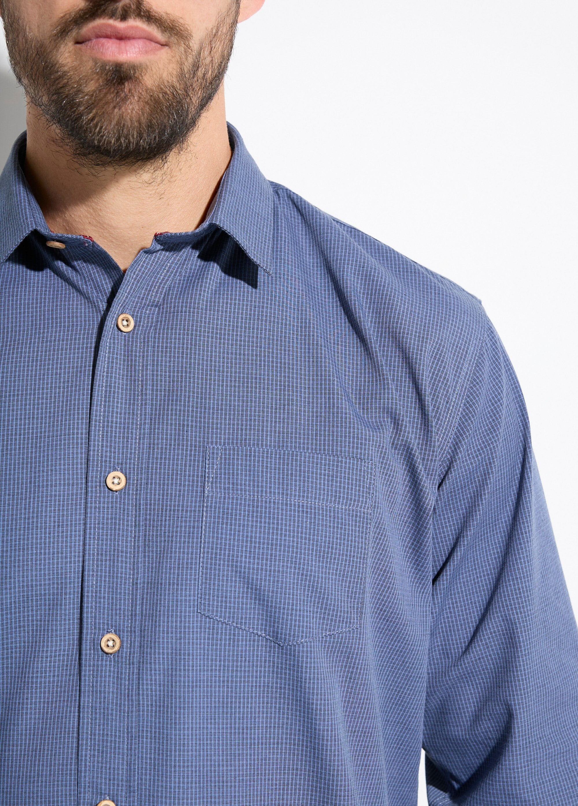 Micro_geruit_overhemd_met_lange_mouwen_Bleu_DE1_slim