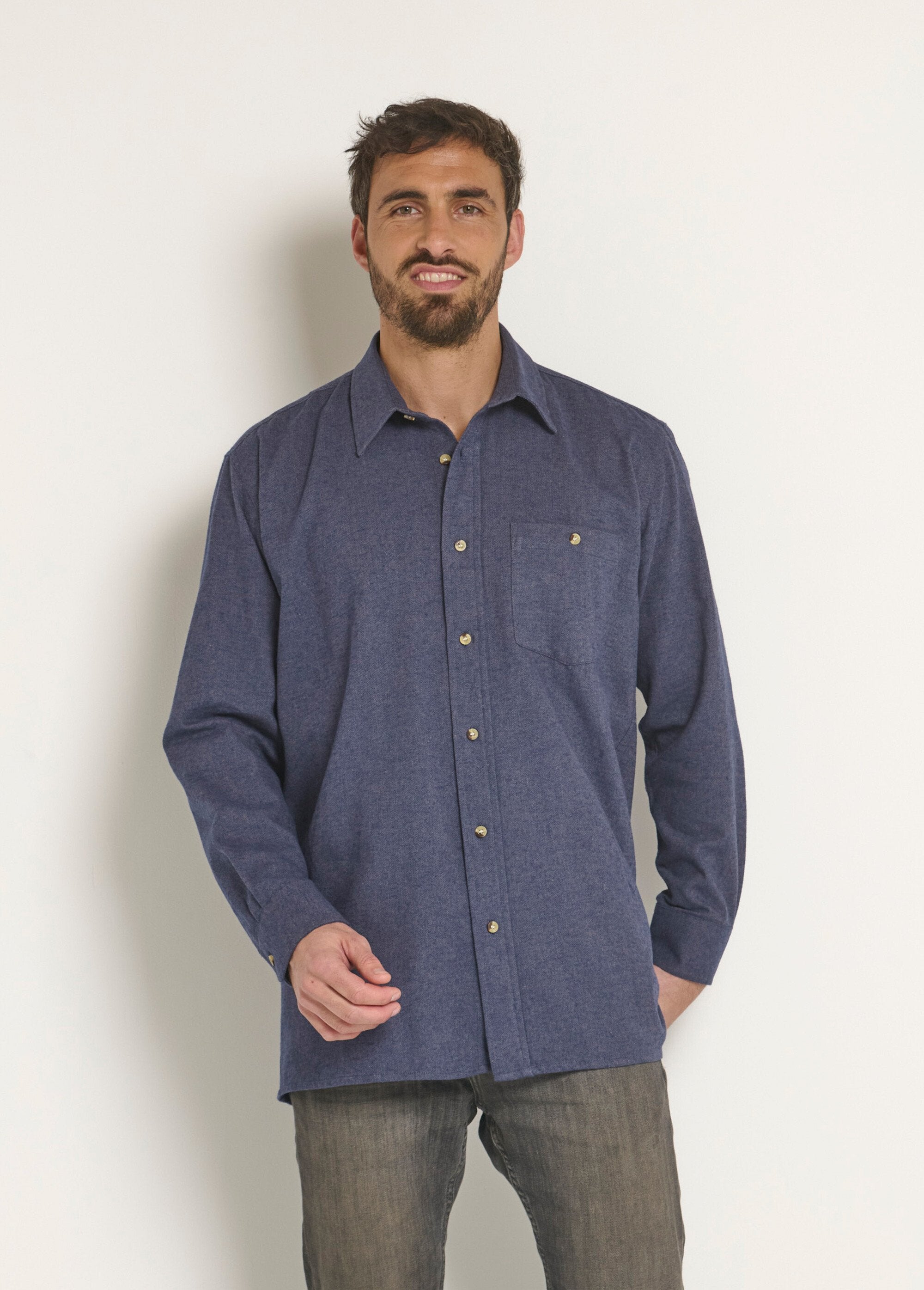 Chemise_unie_en_flanelle_chaude_Marine_FA1_slim