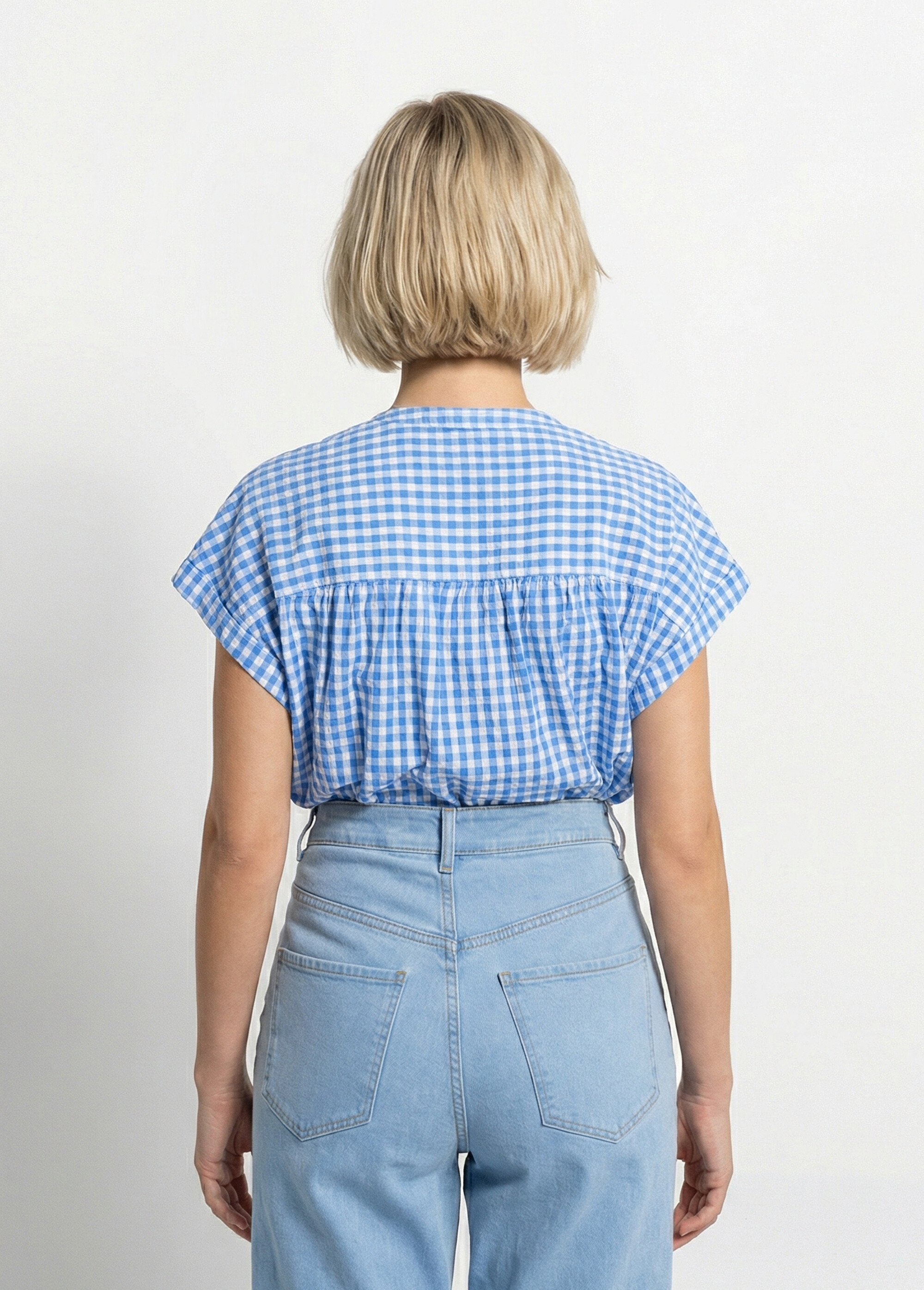 Geruite_kimonoblouse_met_korte_mouwen_Blanc_et_bleu_DO1_slim