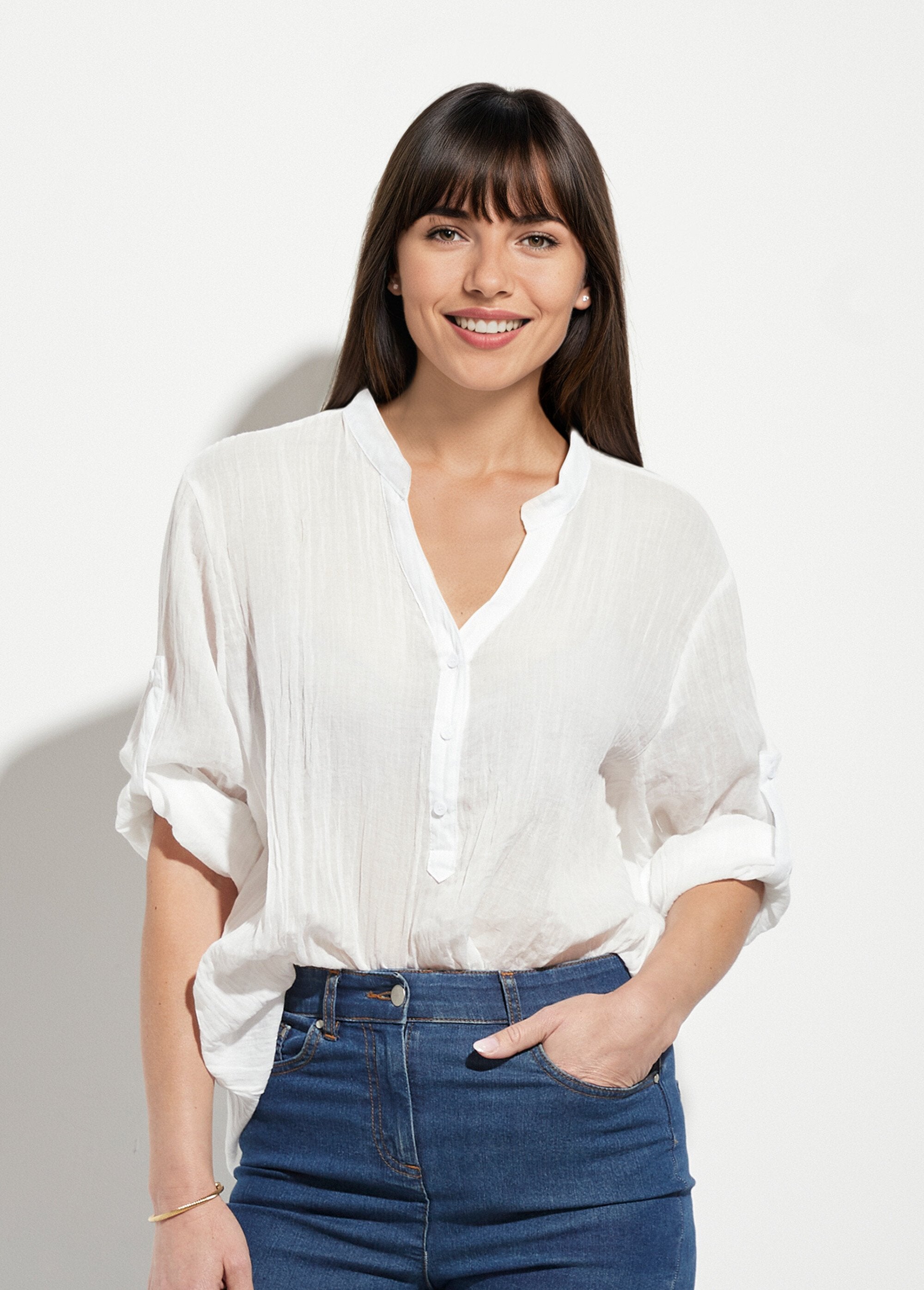 Losvallende_blouse_met_tuniekkraag_van_katoenvoile_Blanc_FA1_slim
