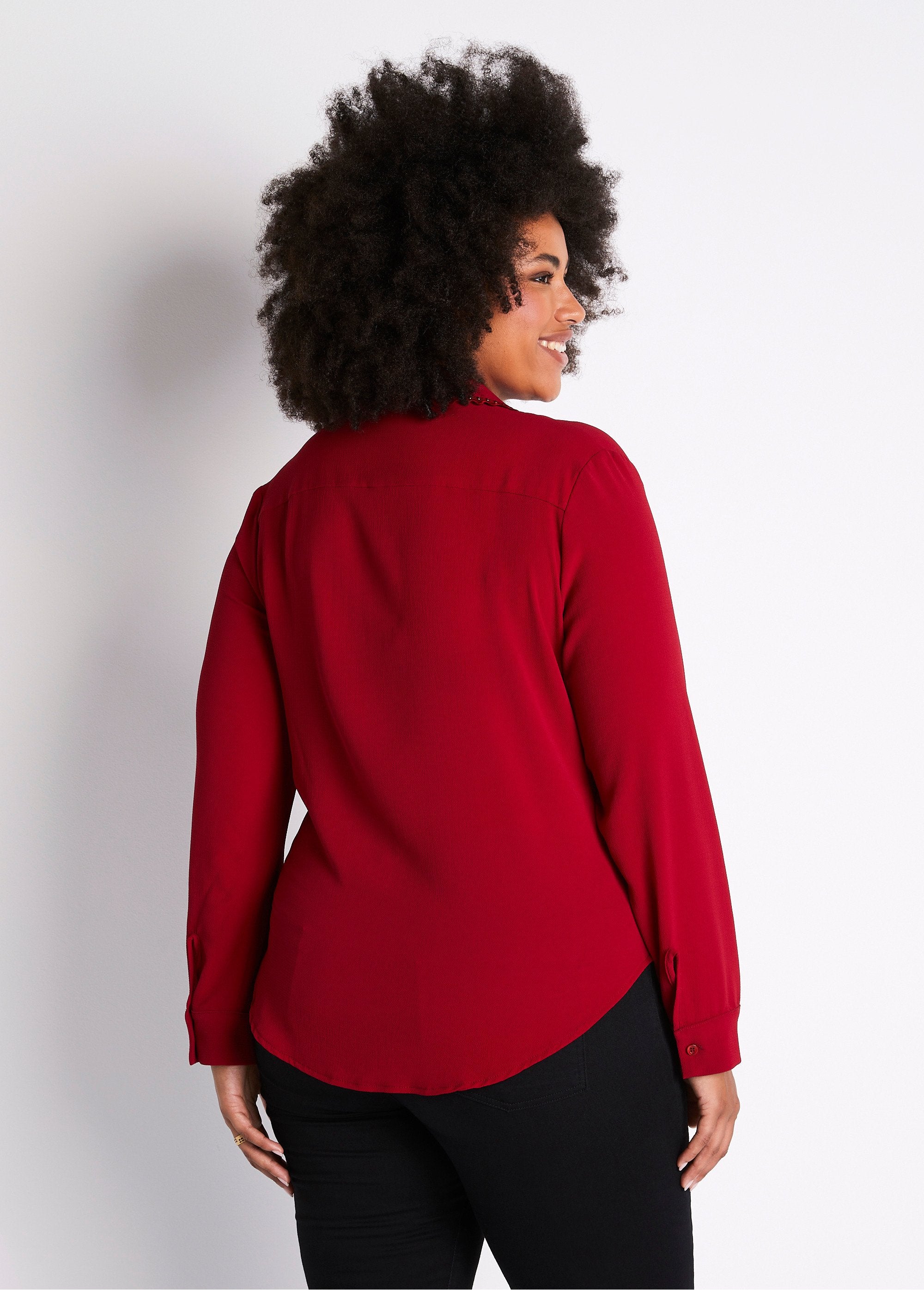 Chemisier_boutonné_uni_col_fantaisie_Rouge_DO1_curvy