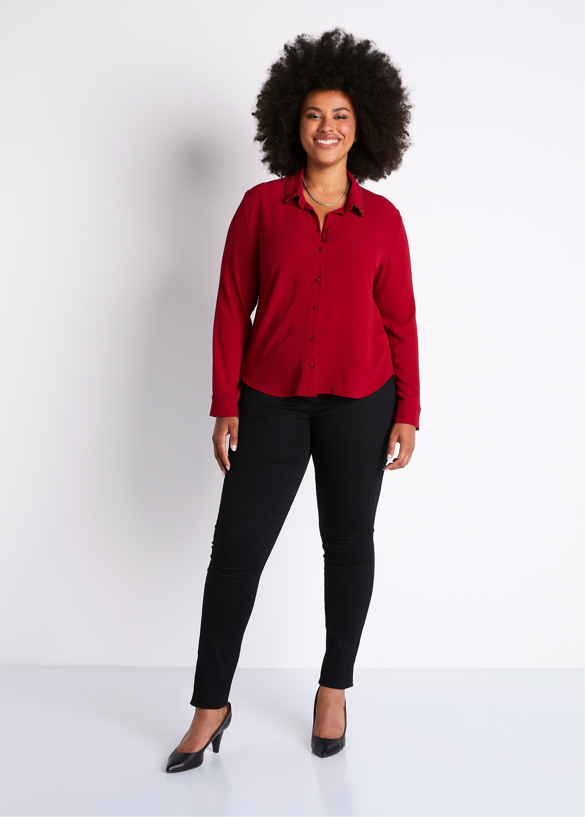 Chemisier_boutonné_uni_col_fantaisie_Rouge_SF1_curvy