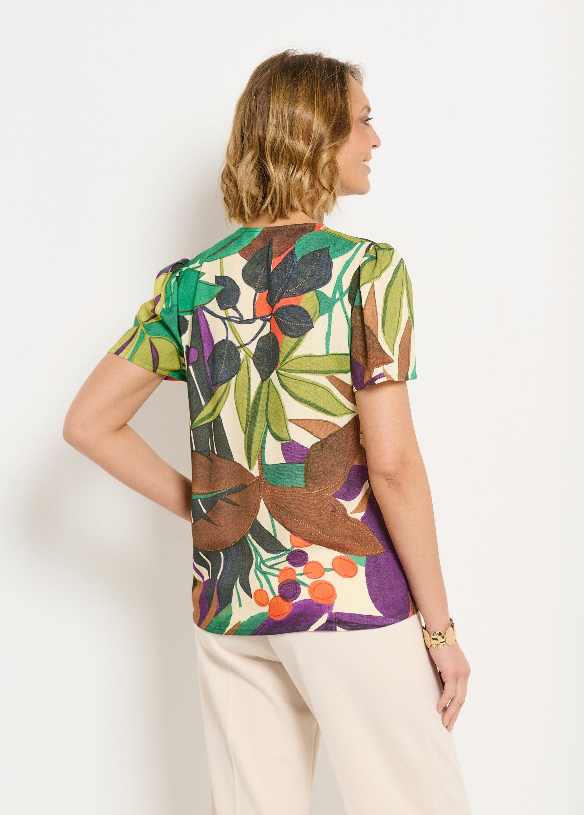 Chemisier_col_V_imprimé_végétal_manches_courtes_Multicolore_DO1_slim