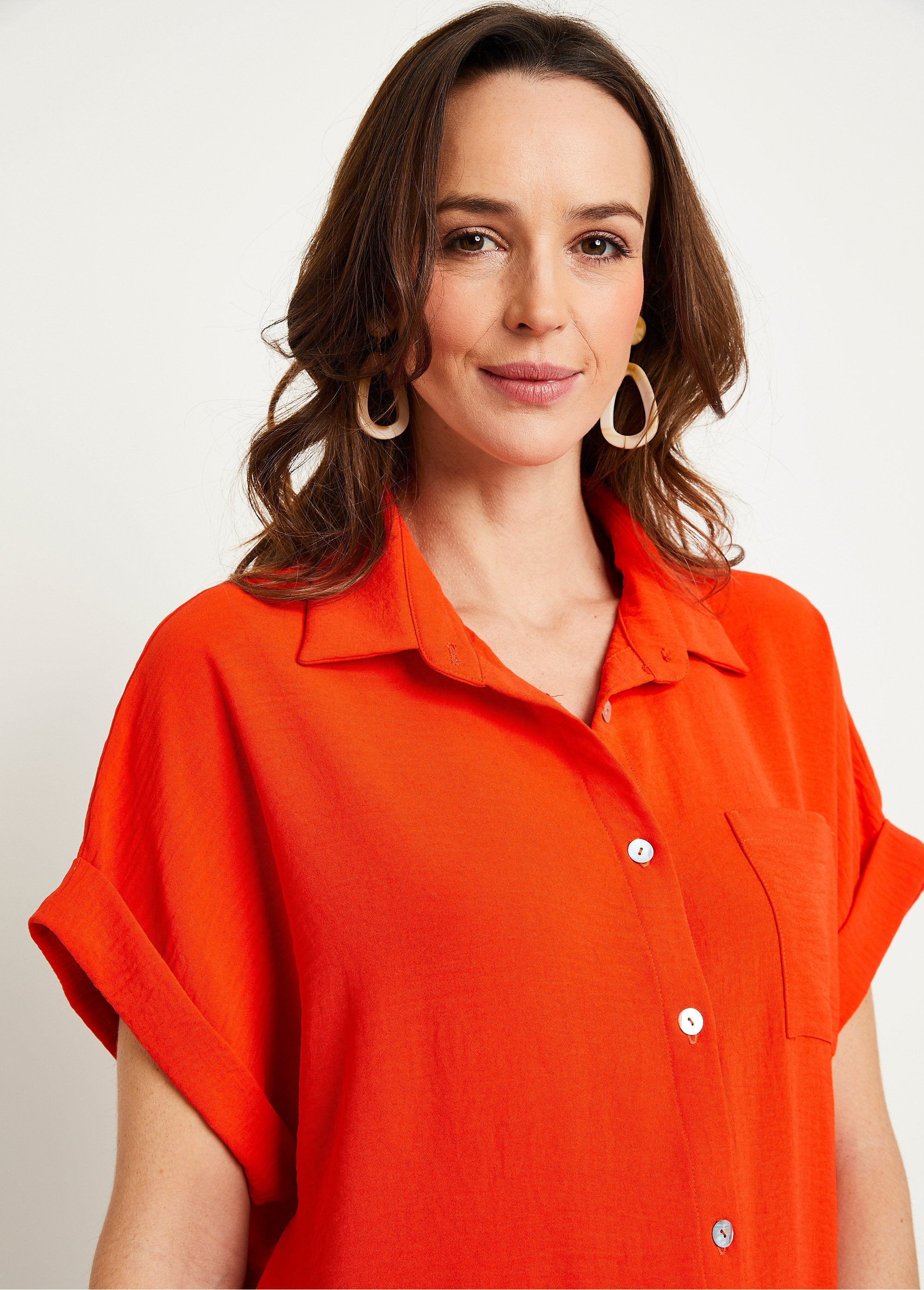 Plain_short-sleeved_blouse_Orange_DE1_slim