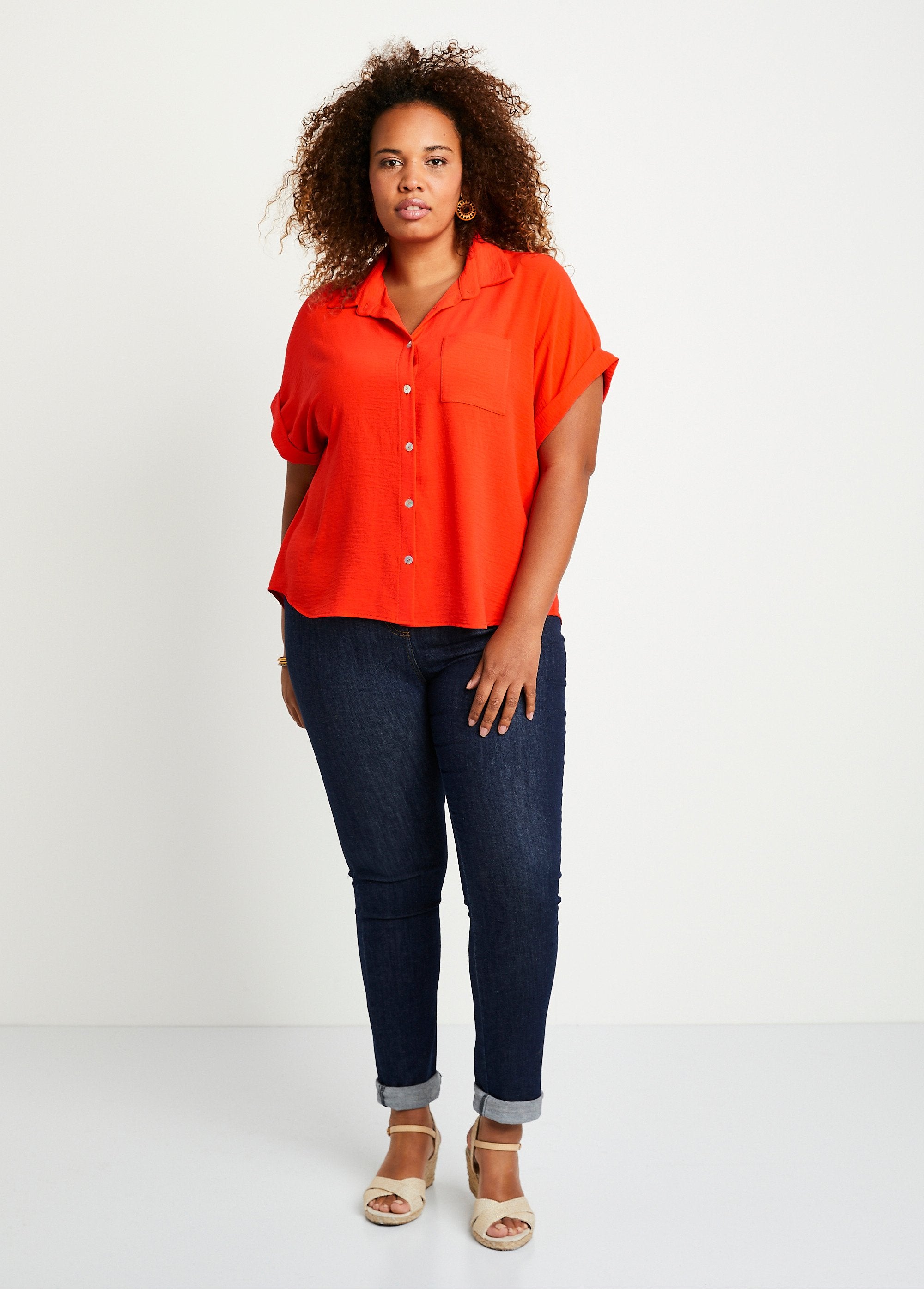 Chemisier_uni_manches_courtes_Orange_SF1_curvy