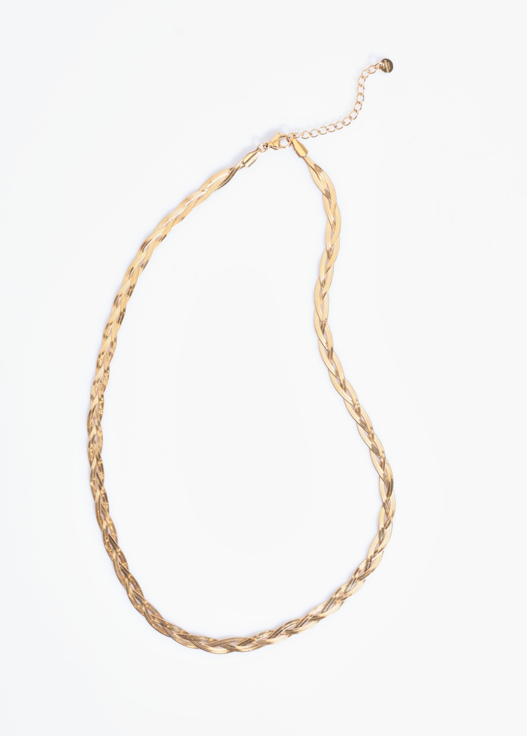Collier_maille_serpent_tressée_acier_inoxydable_Dore_FA1_slim