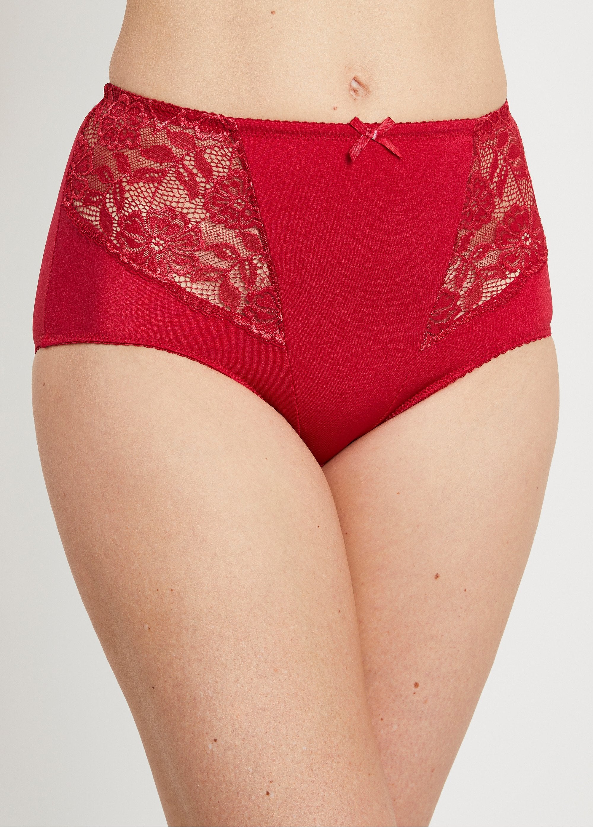 Culotte_gainante_maille_microfibre_et_dentelle_Carmin_FA1_slim