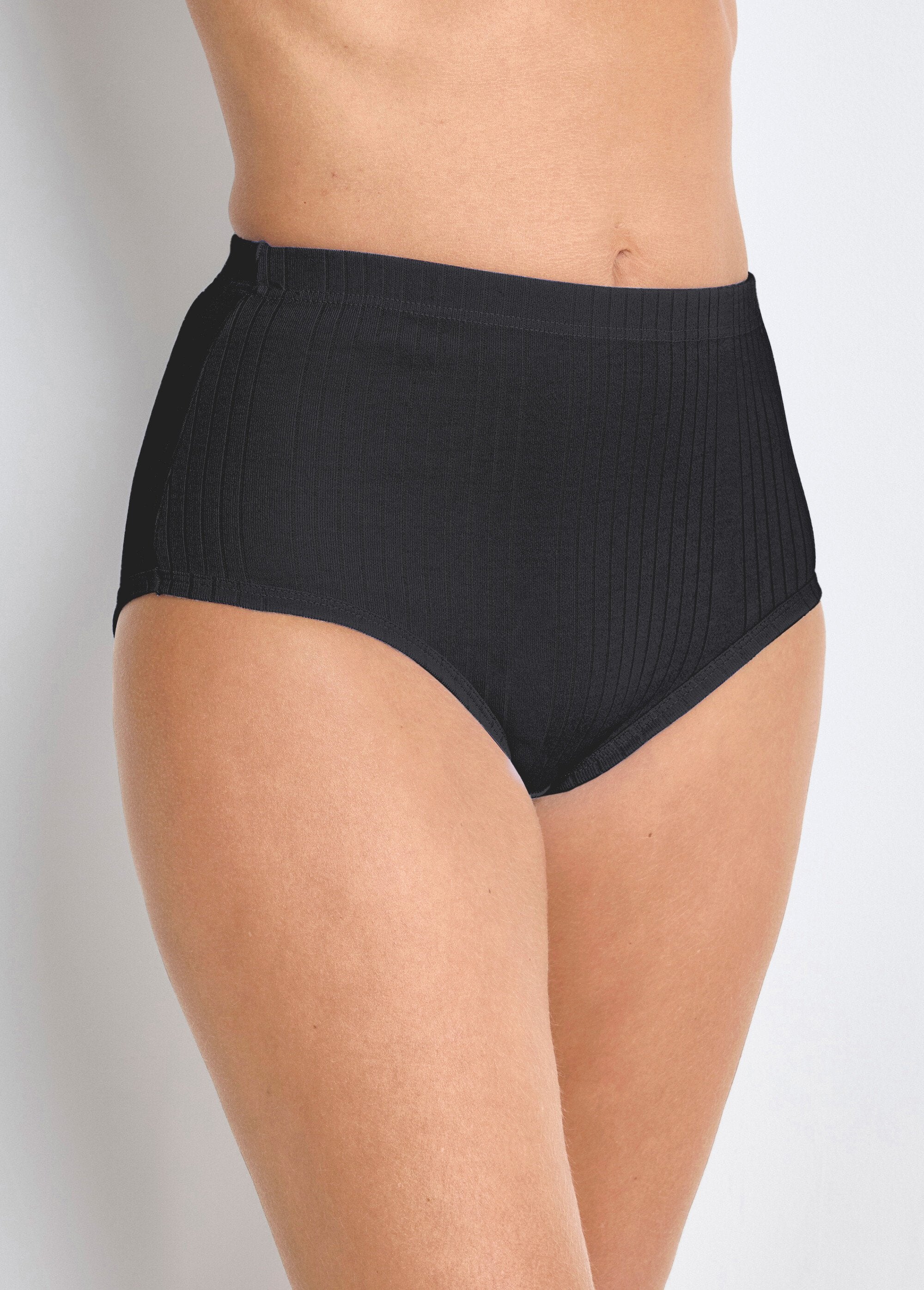 Culotte_taille_haute_maille_interlock_côtelée_-_lot_de_3_Noir_lot3_FA1_slim