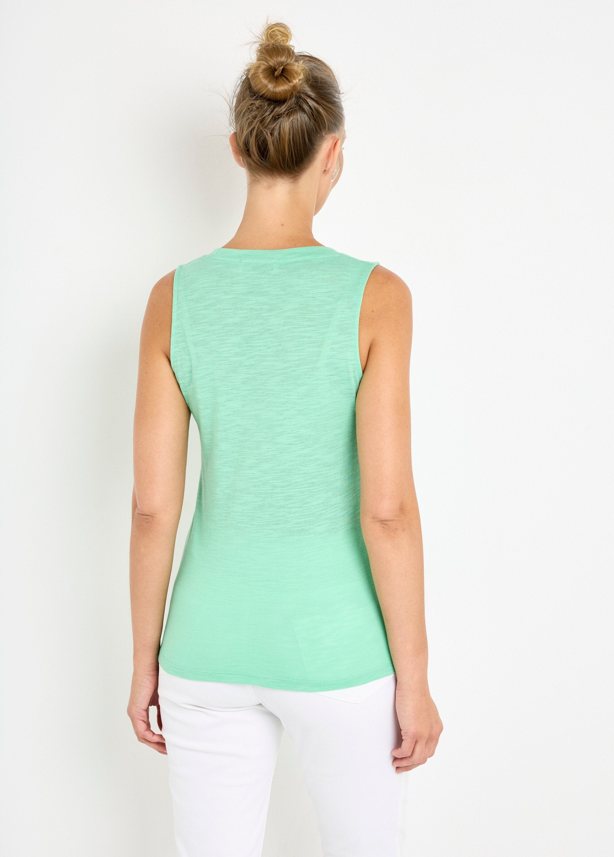 Débardeur_maille_flammée_col_danseuse_Vert_DO1_slim