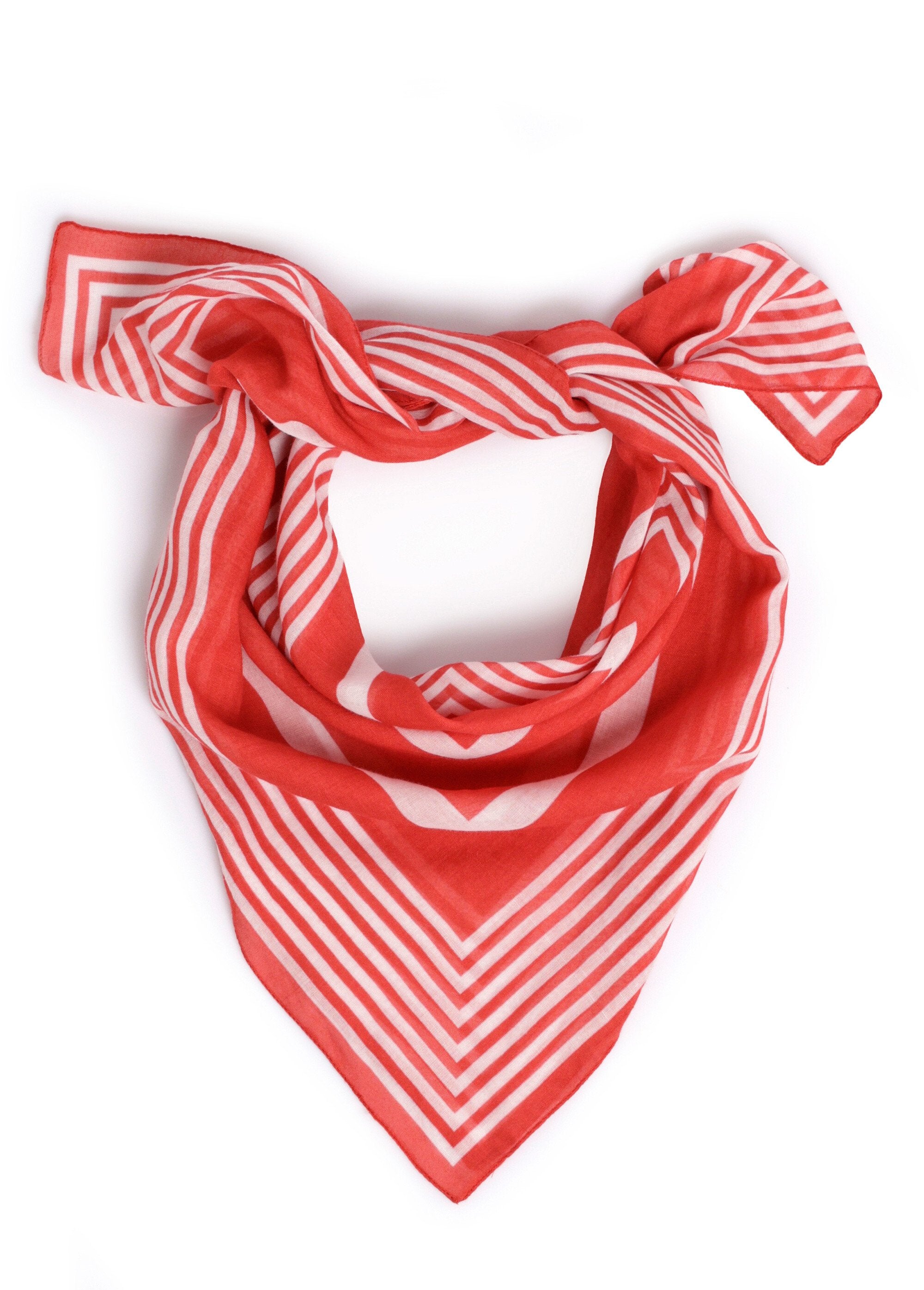 Foulard_bicolore_coton_motif_géométrique_Rouge_FA1_slim