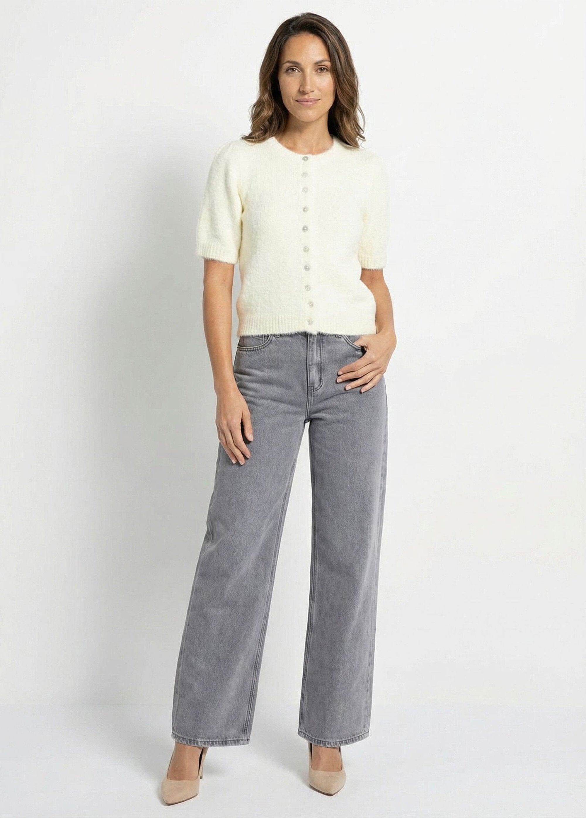 Gilet_à_manches_courtes_avec_laine_Jaune_SF1_slim