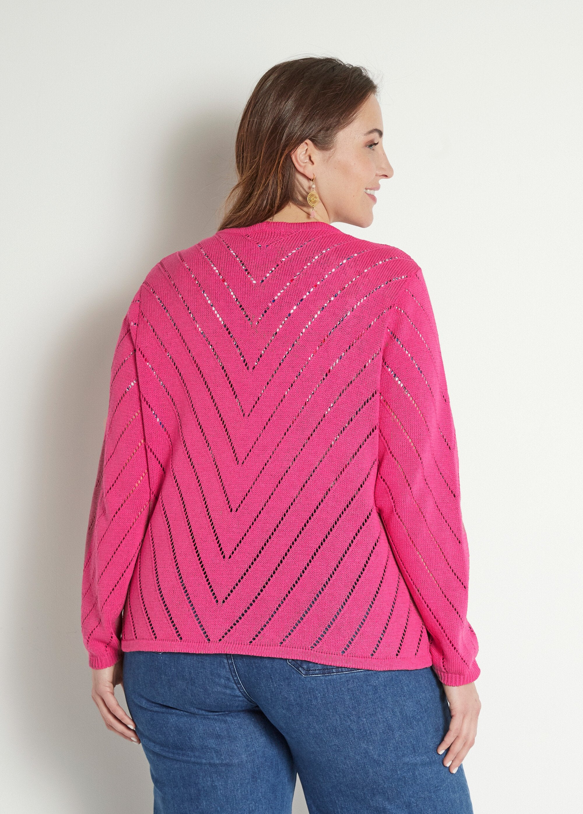 Fine_openwork_cotton_bolero_vest_Cassis_DO1_curvy