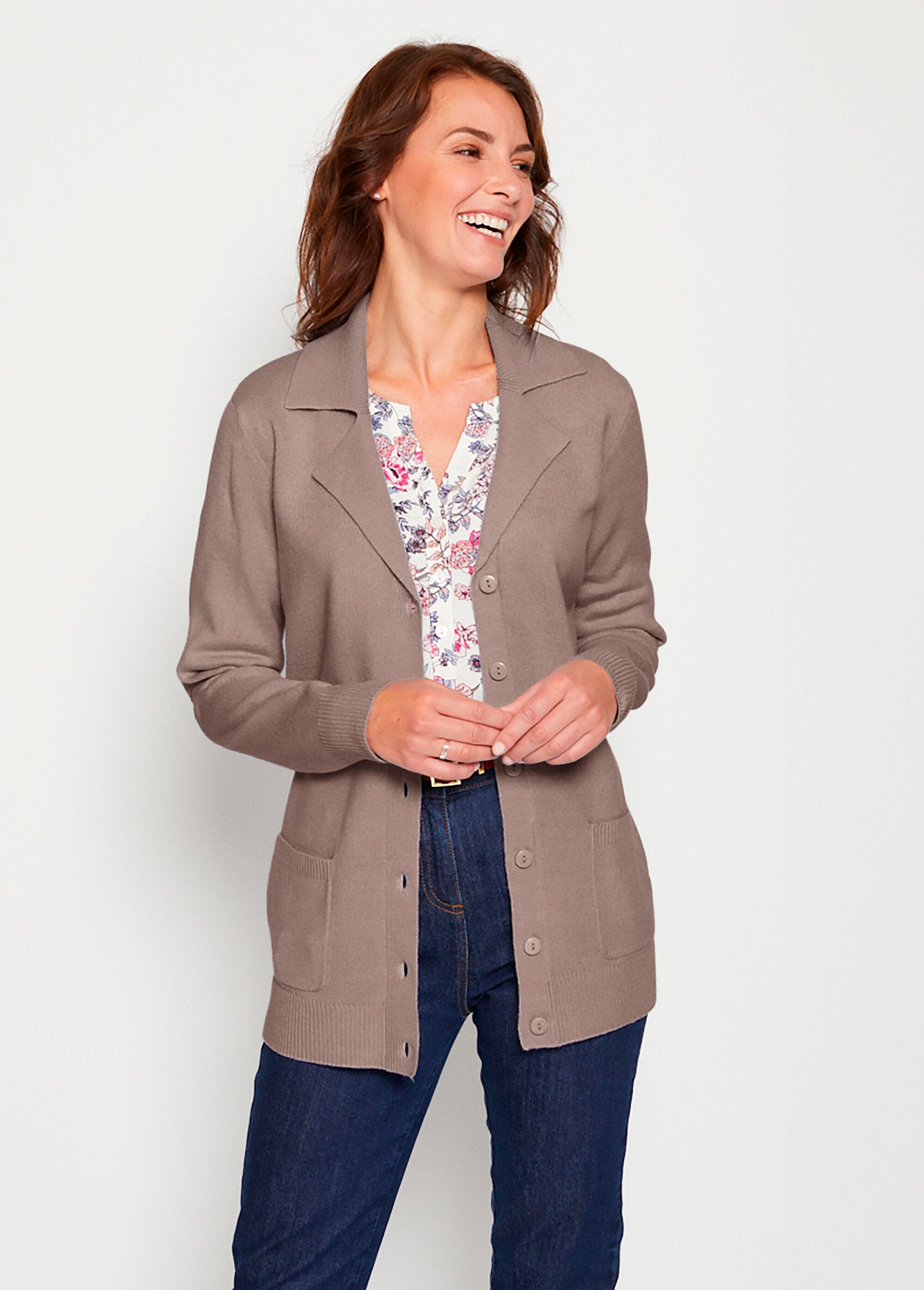 Gilet_boutonné_mi_long_col_tailleur_Taupe_FA1_slim