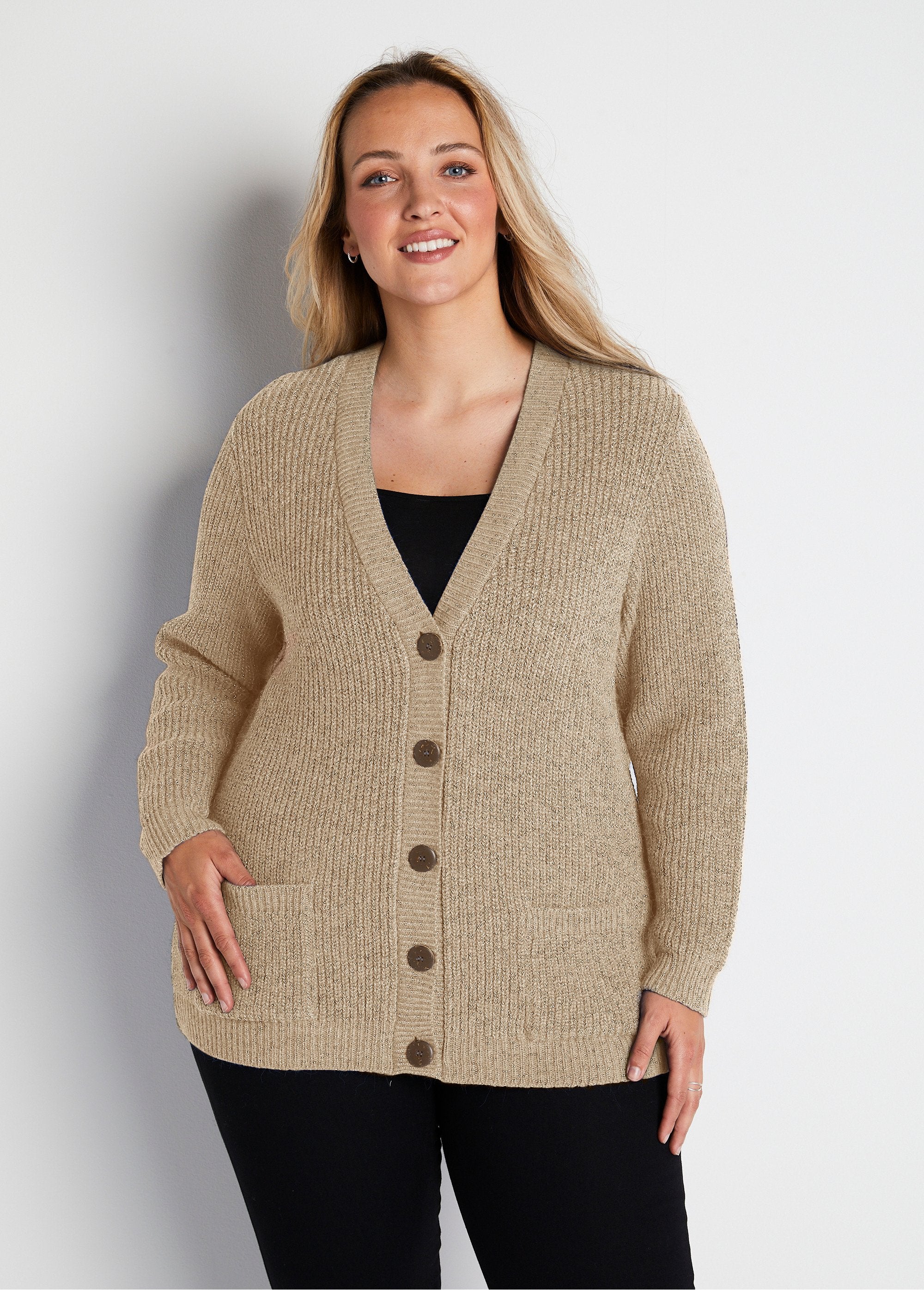 Gilet_boutonné_mi-long_maille_perlée_avec_laine_Beige_FA1_curvy