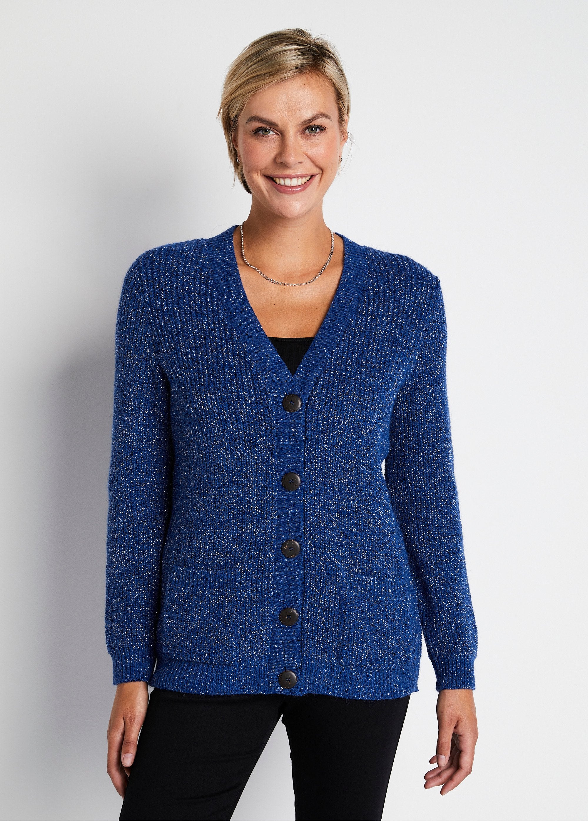 Gilet_boutonné_mi-long_maille_perlée_avec_laine_Bleu_FA1_slim