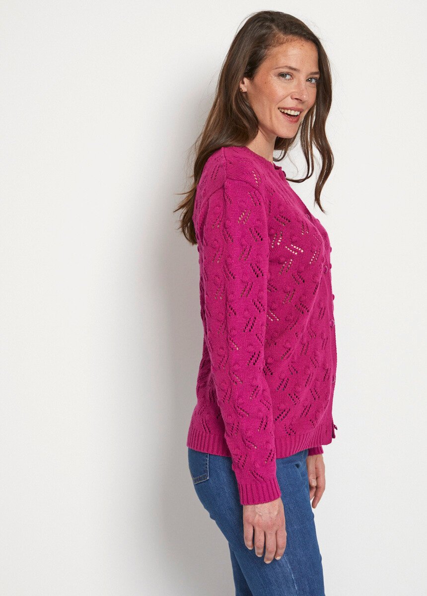 Gilet_cardigan_boutonné_court_maille_boules_Cassis_DR1_slim