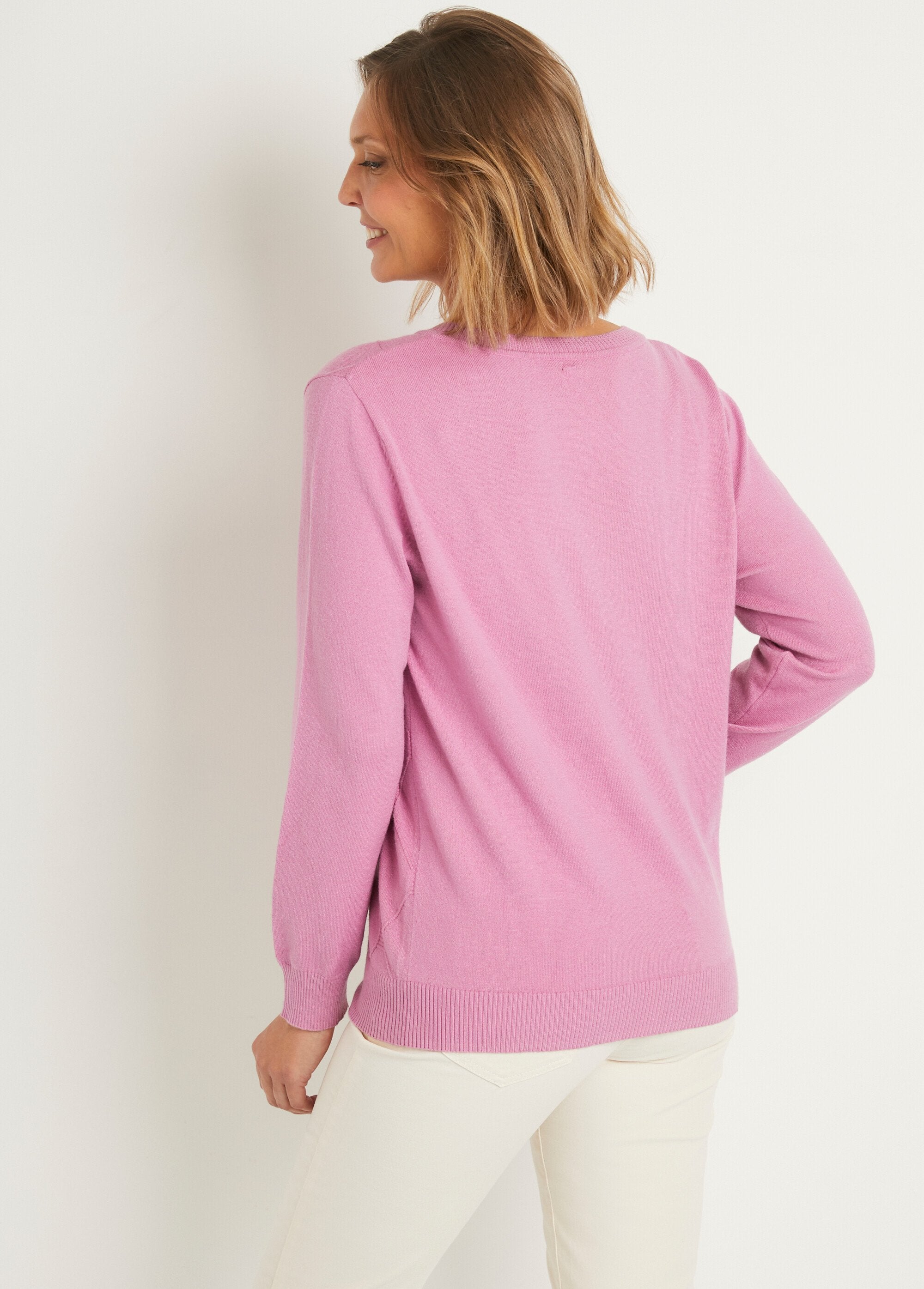 Gilet_cardigan_uni_boutonné_modal_mélangé_Rose_DO1_slim