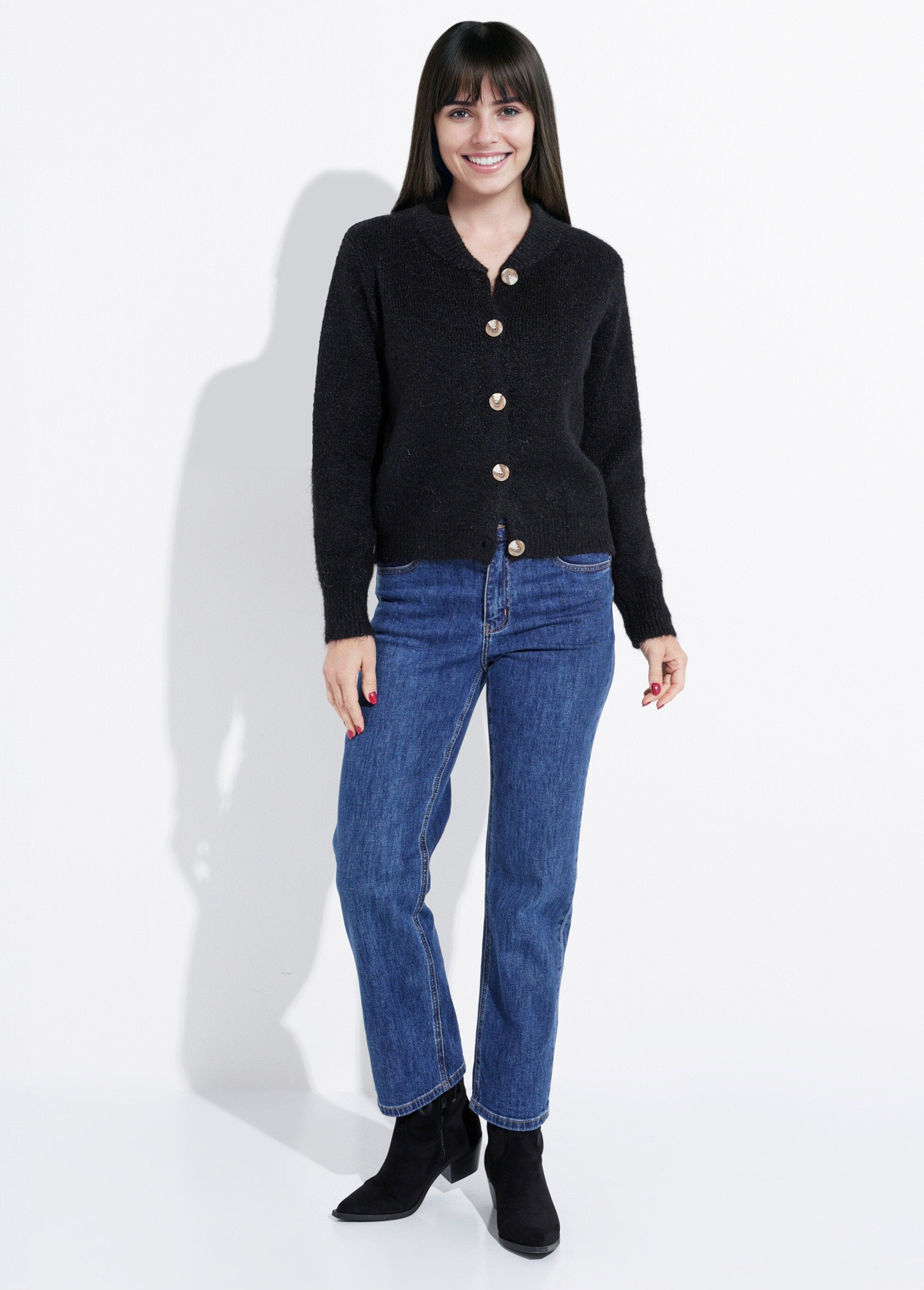 Gilet_en_maille_col_rond_fantaisie_Noir_SF1_slim
