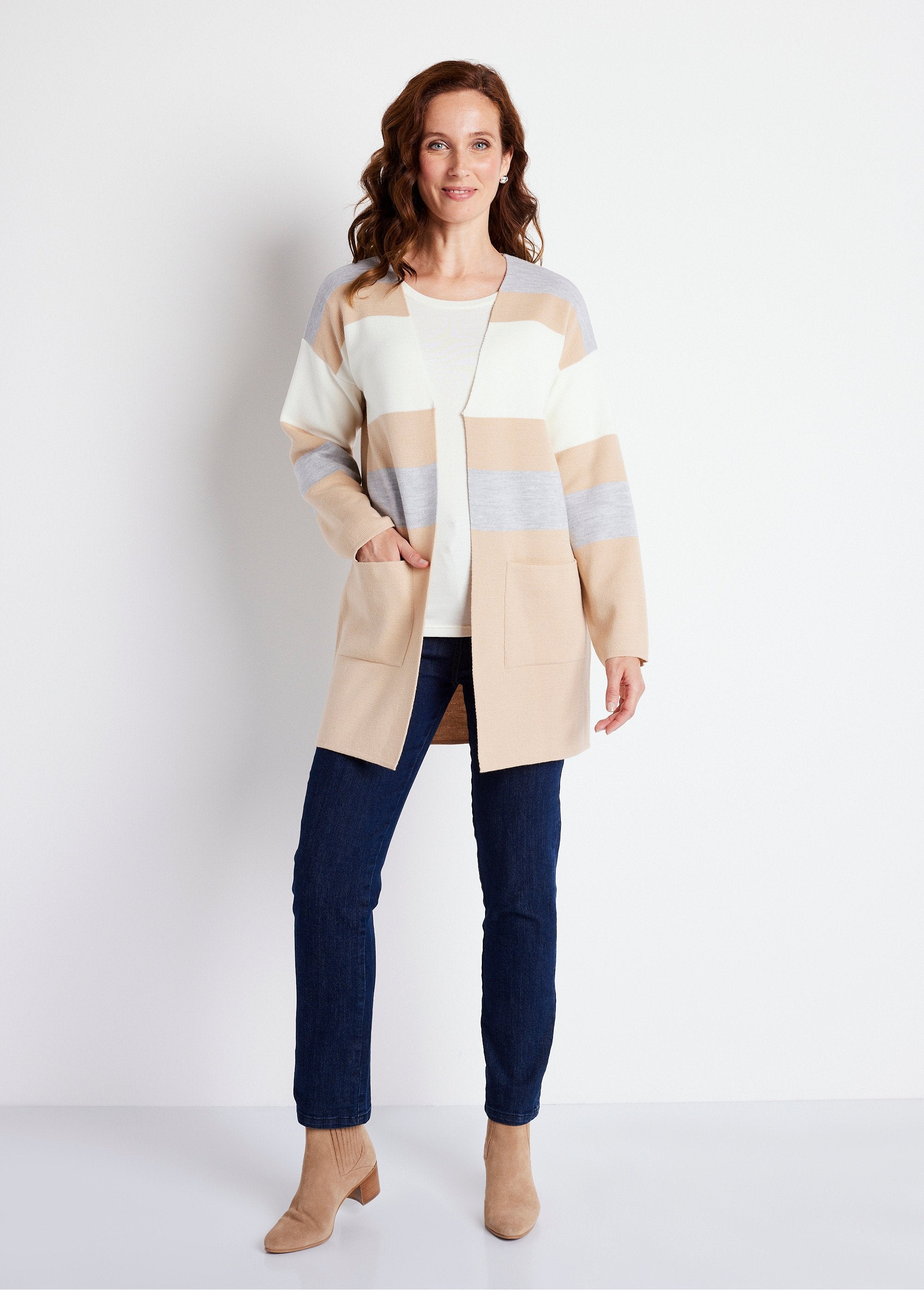 Gilet_long_col_V_jacquard_rayé_Beige_et_ecru_SF1_slim