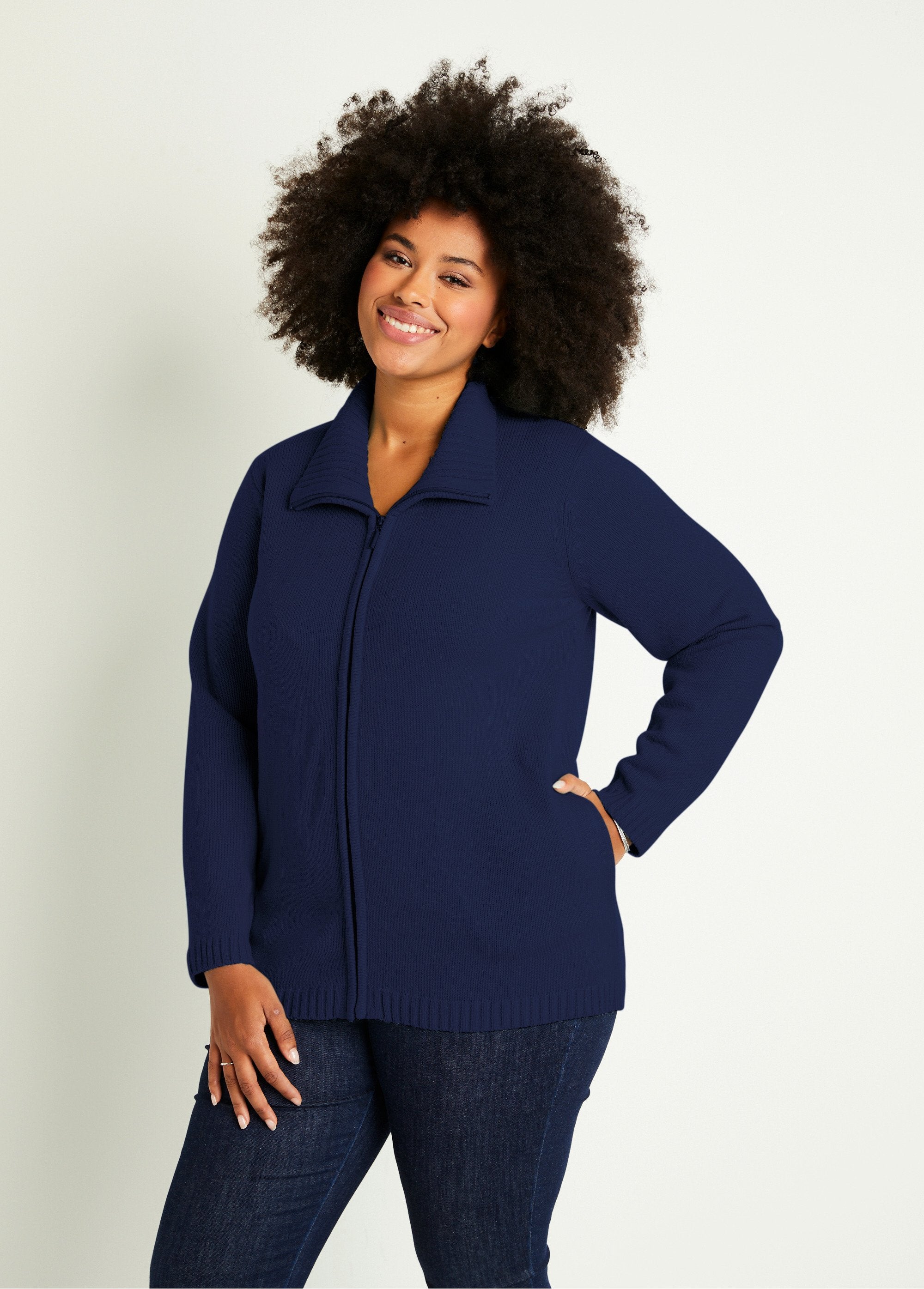 Gilet_zippé_long_uni_col_montant_Marine_FA1_curvy