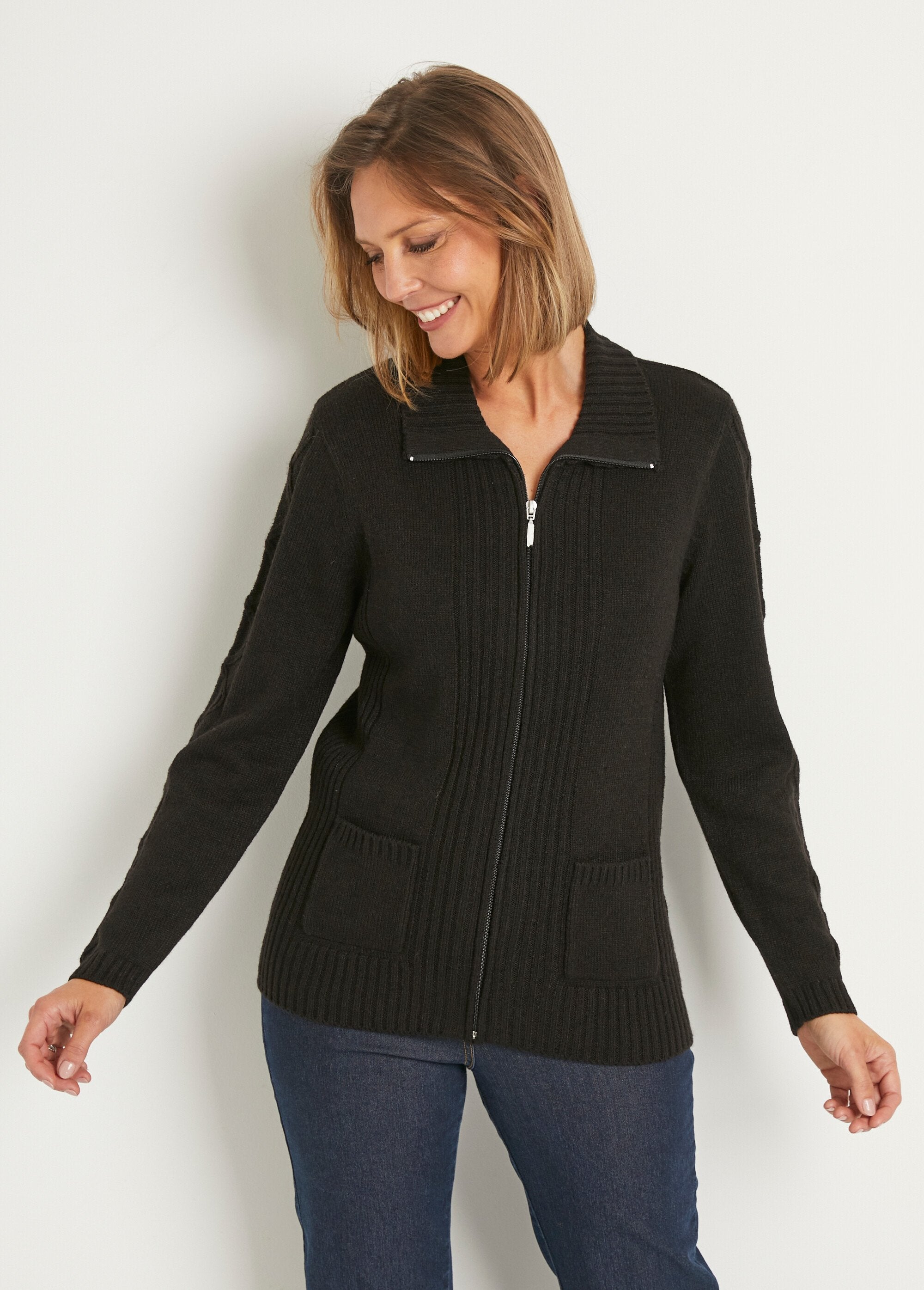 Thick_knit_mid-length_plain_zipped_cardigan_Black_FA1_slim