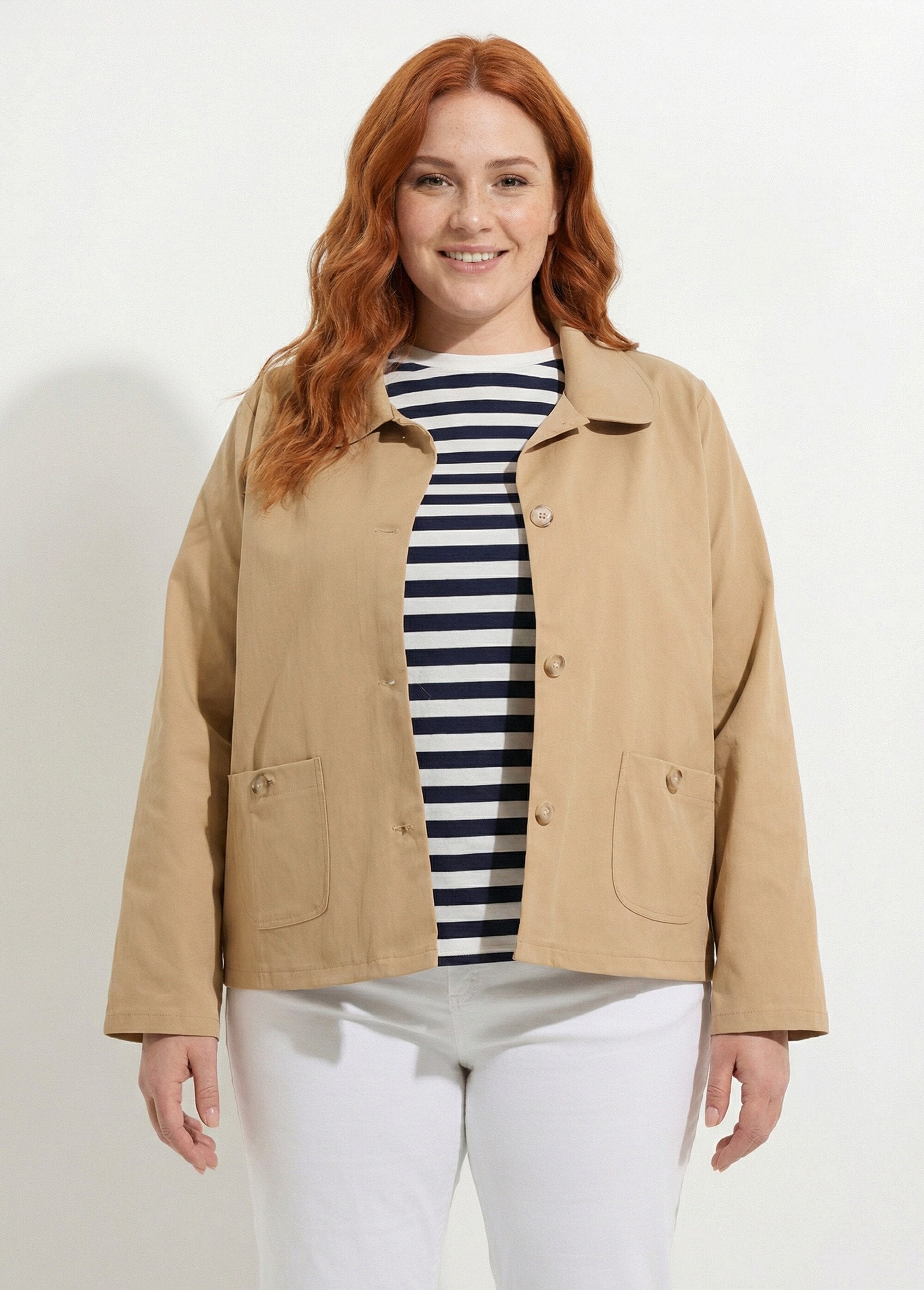 Veste_courte_en_coton,_col_claudine_Beige_FA1_curvy