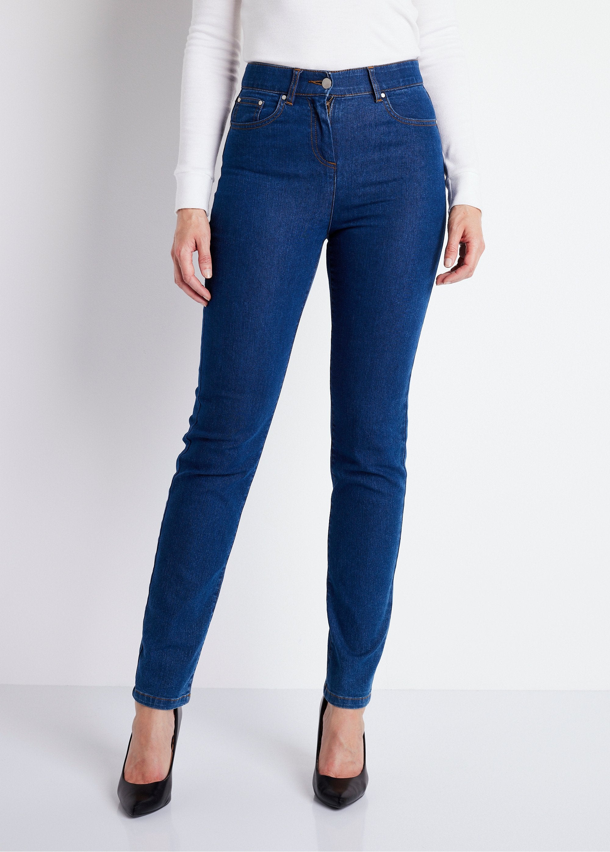 Jean_5_poches_ceinture_extensible_coton_stretch_Bleu_FA1_slim