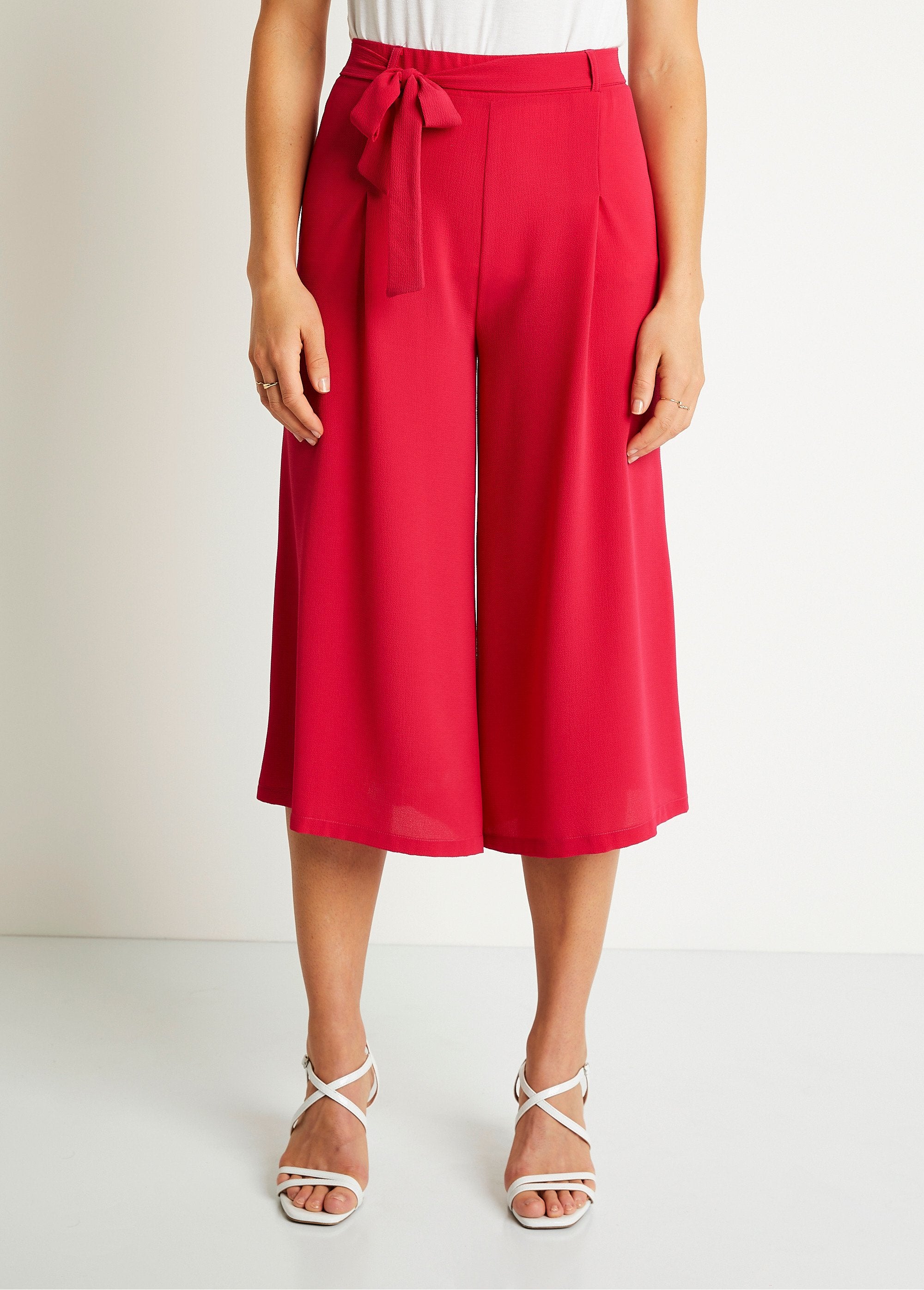 Jupe-culotte_longue_taille_semi-élastiquée_Uni_fushia_FA1_slim