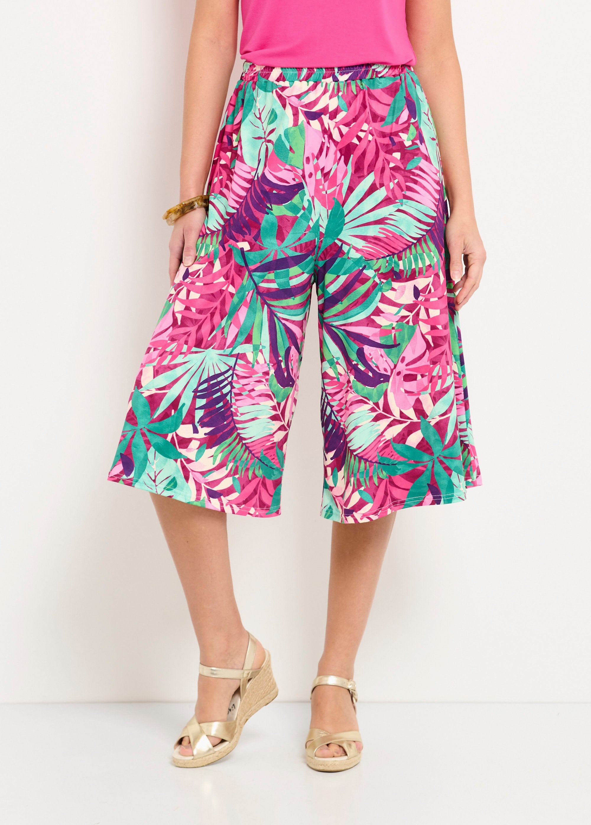 Culottes_met_elastische_taille_en_tropische_print_Multicolore_FA1_slim