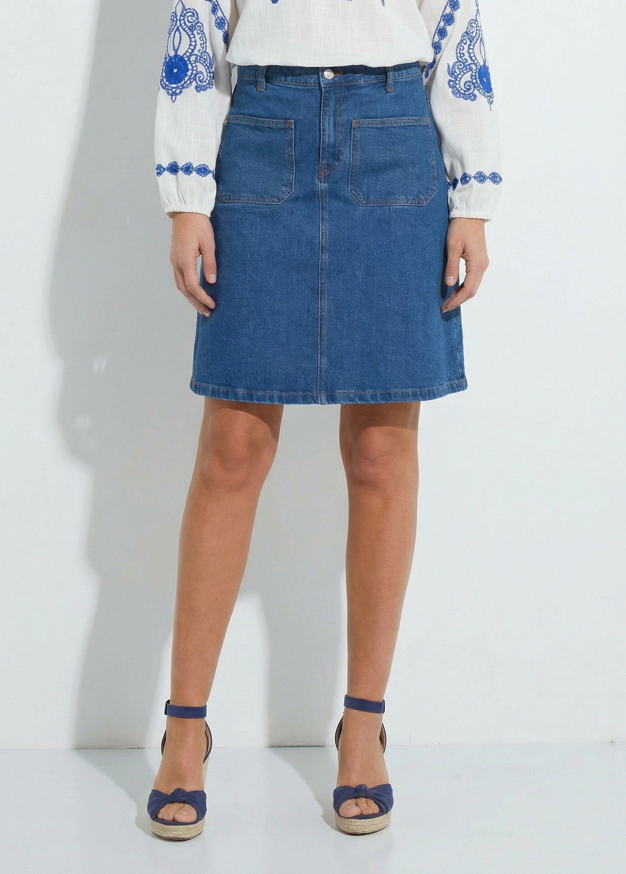 Korte_rechte_denim_rok_met_4_zakken_Bleu_stone_FA1_slim
