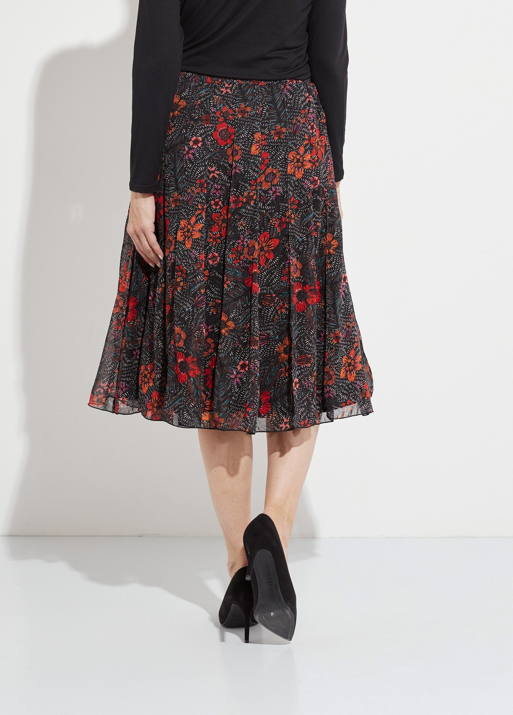 Jupe_longue_évasée_en_voile_fleuri_Noir_et_rouge_DO1_slim